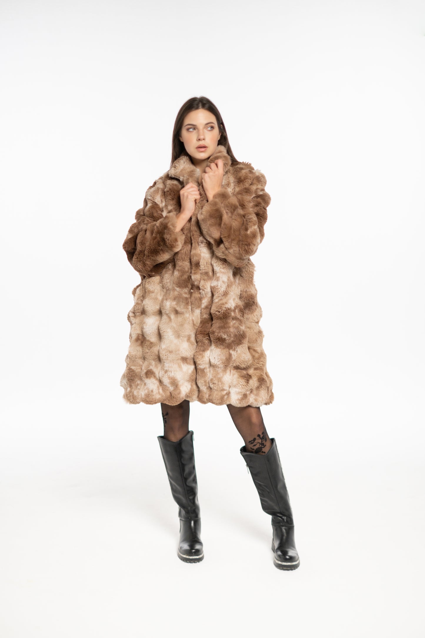 Cloud Camel-Brown Fur Coat