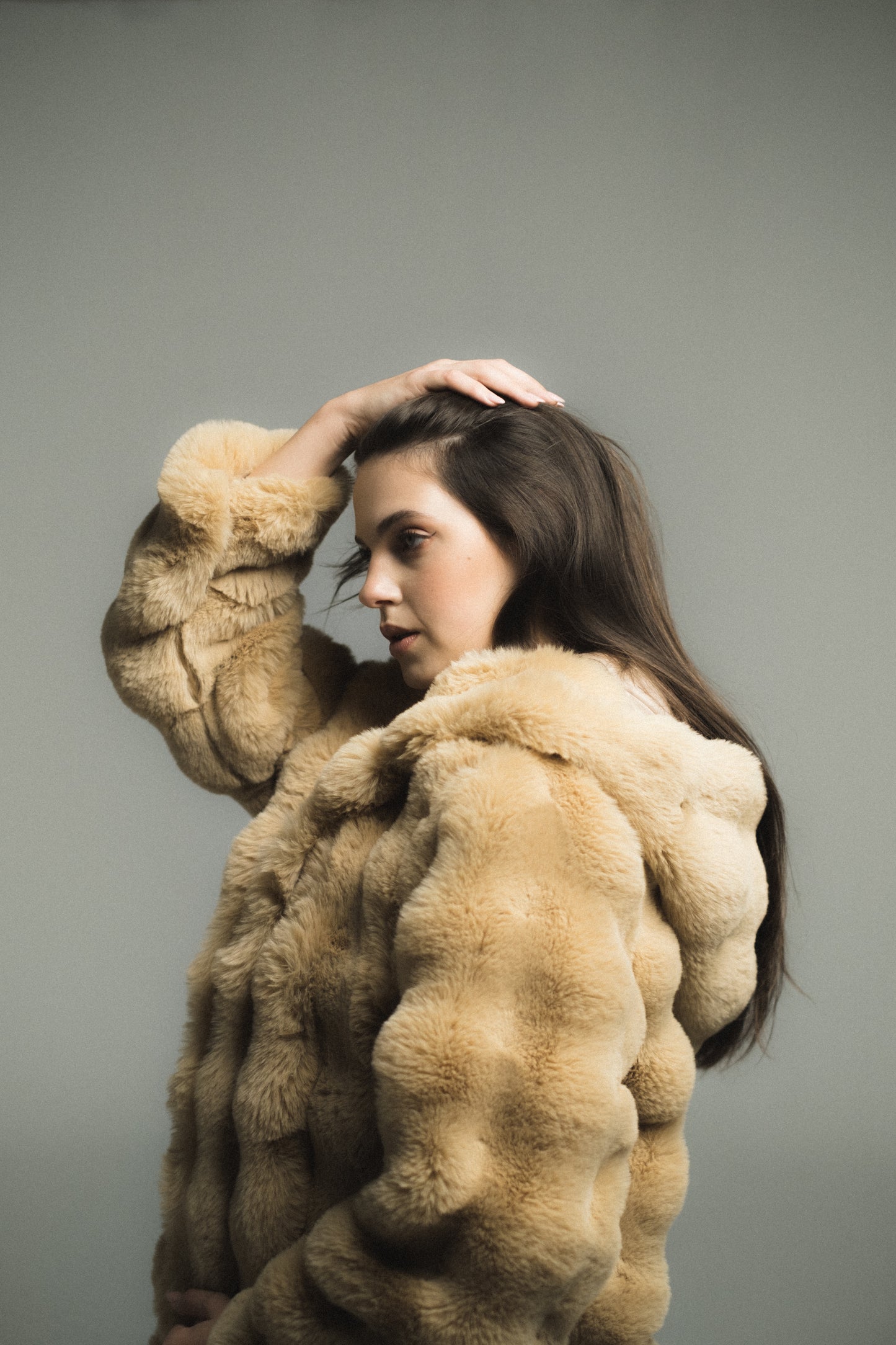 Cloud-Like Camel Fur Coat