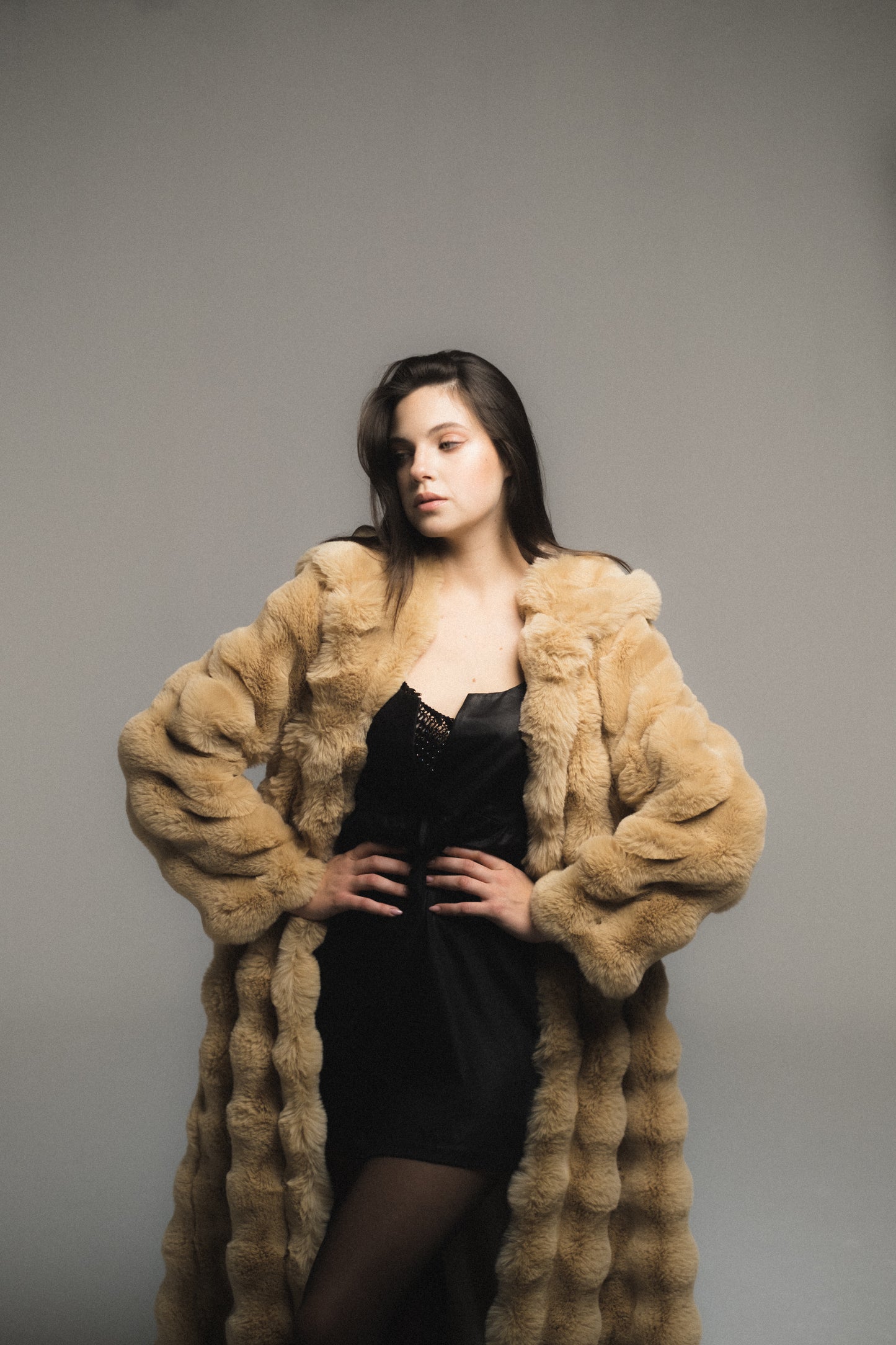 Cloud-Like Camel Fur Coat