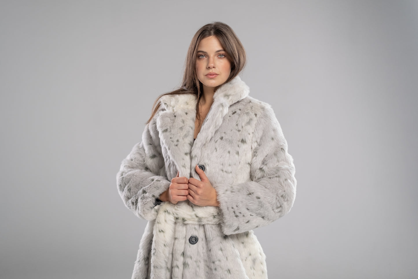 Tiger Black & White Fur Coat