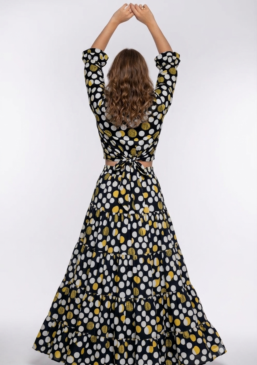 JET & OCHRE POLKA DOT SET