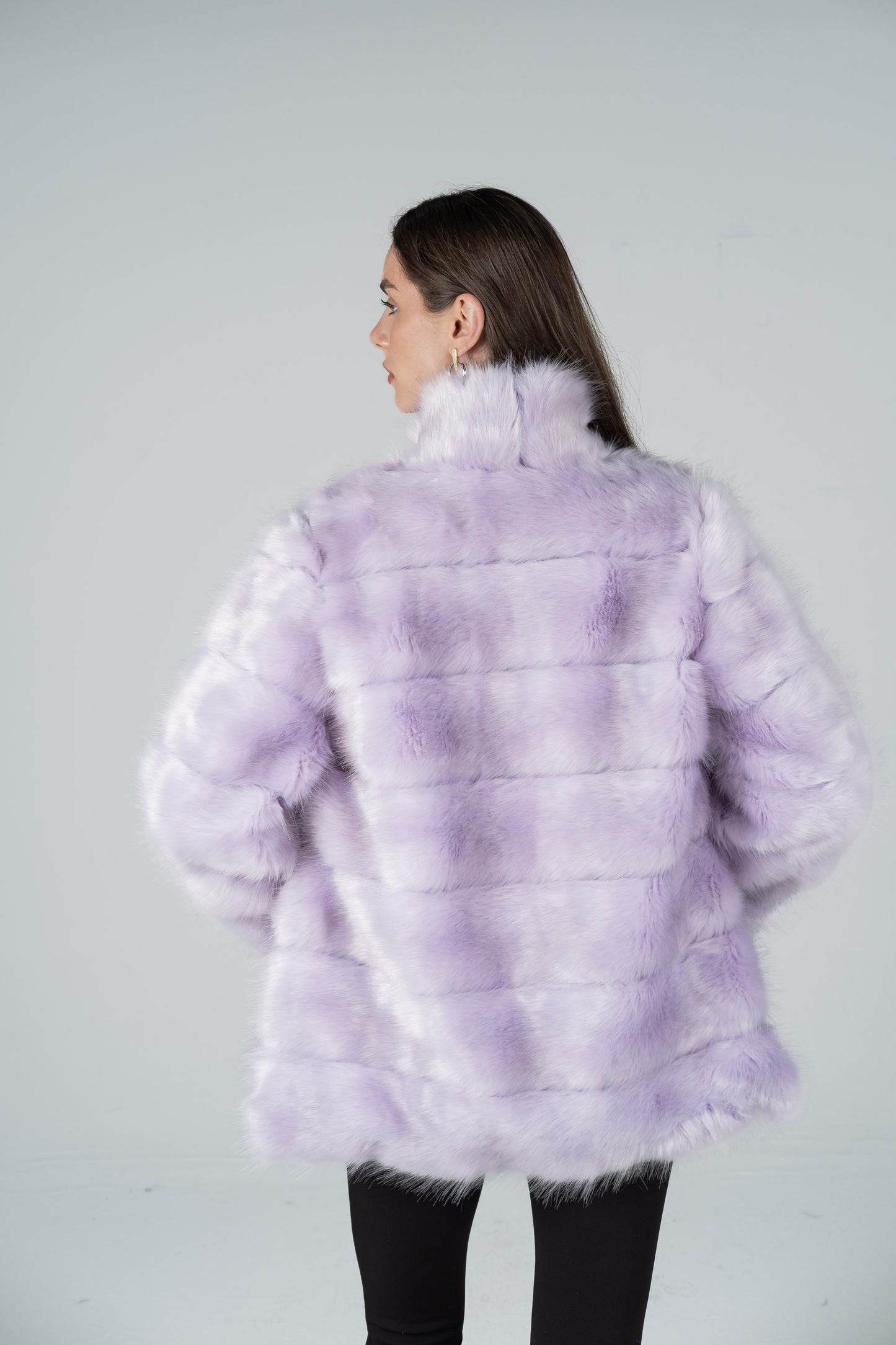 LAVENDER BANDED FUR JACKET