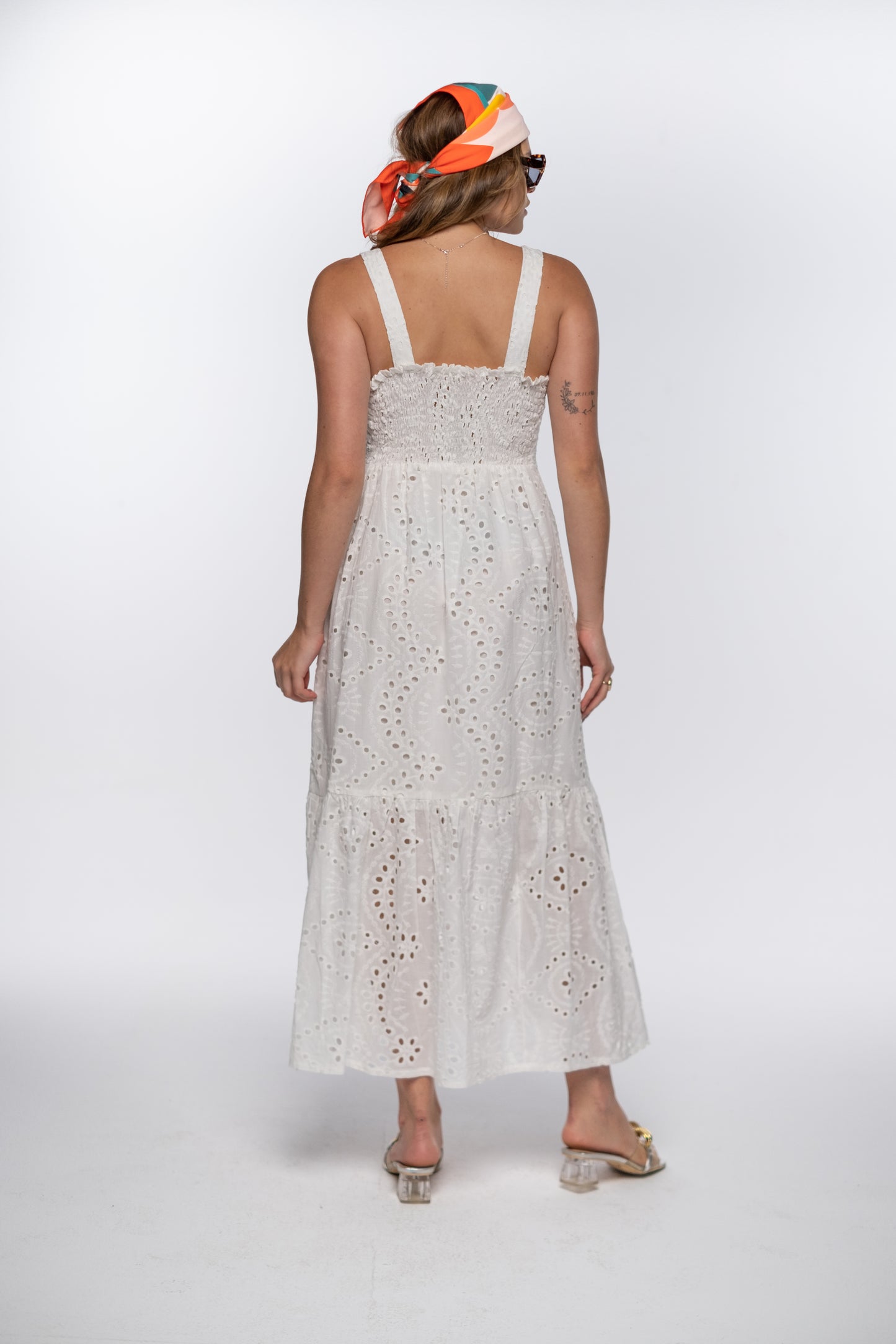 EYELET STRAP DRESS
