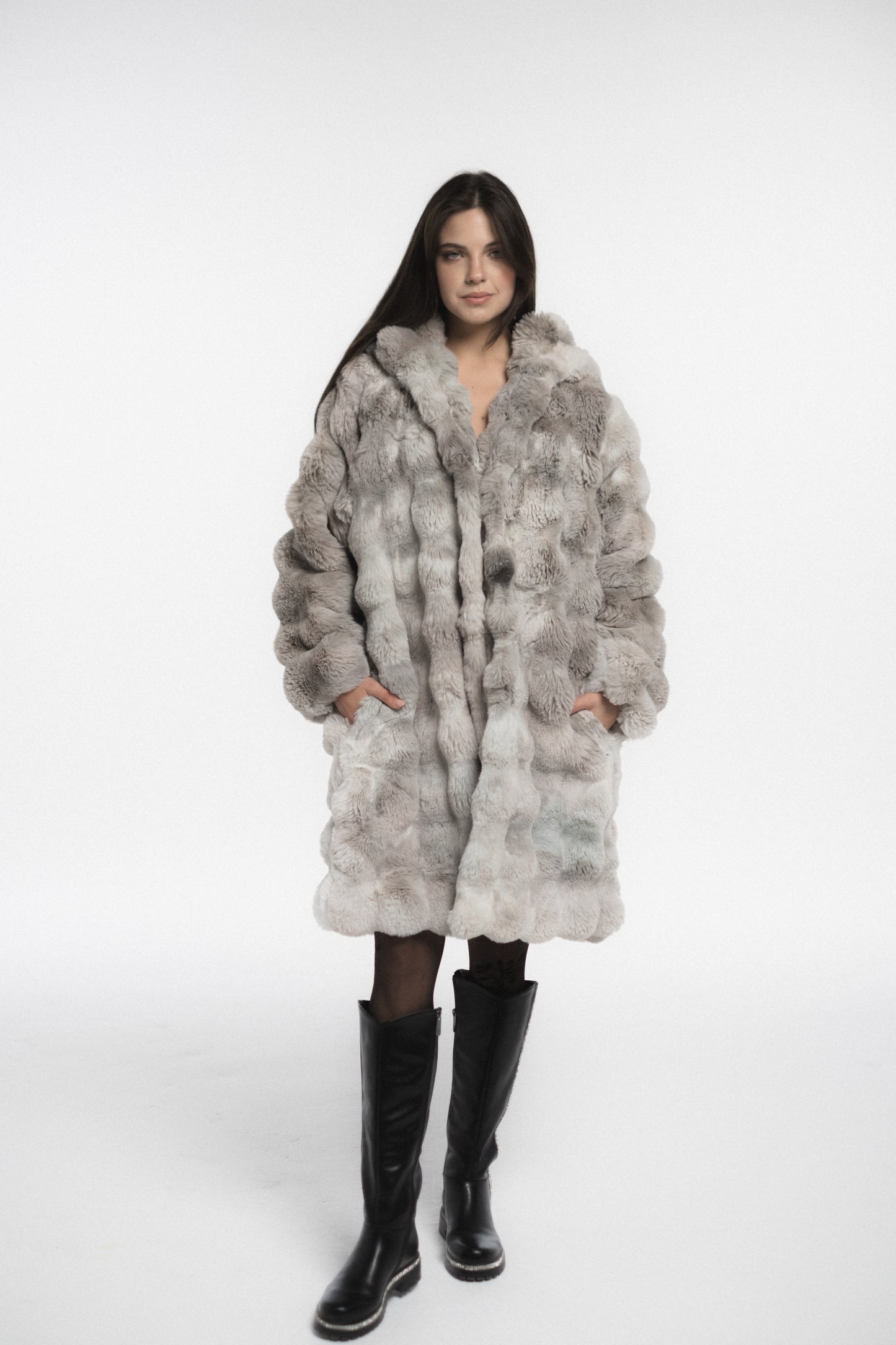Cloud Grey Fur Coat
