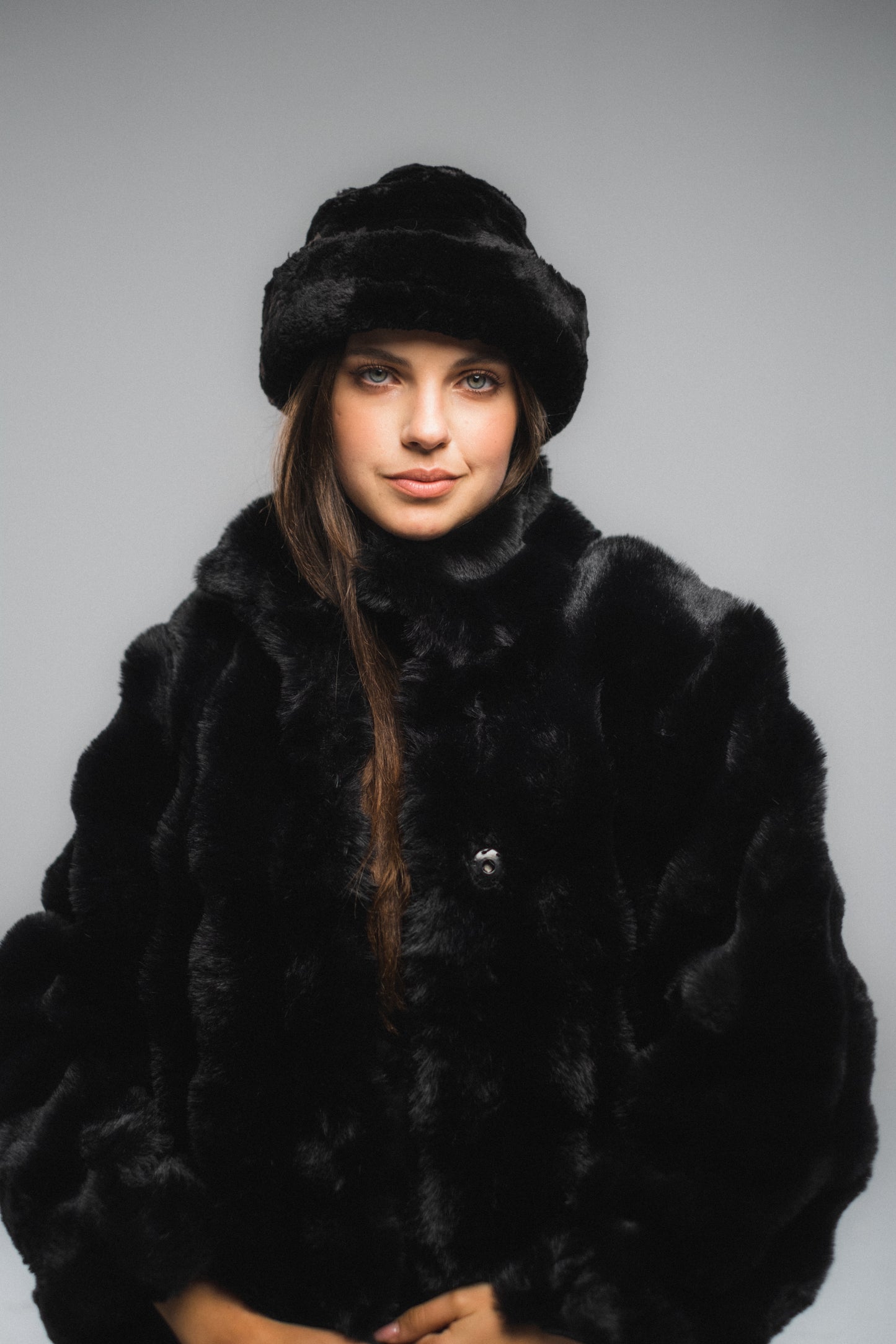 Cloud Black Fur Coat