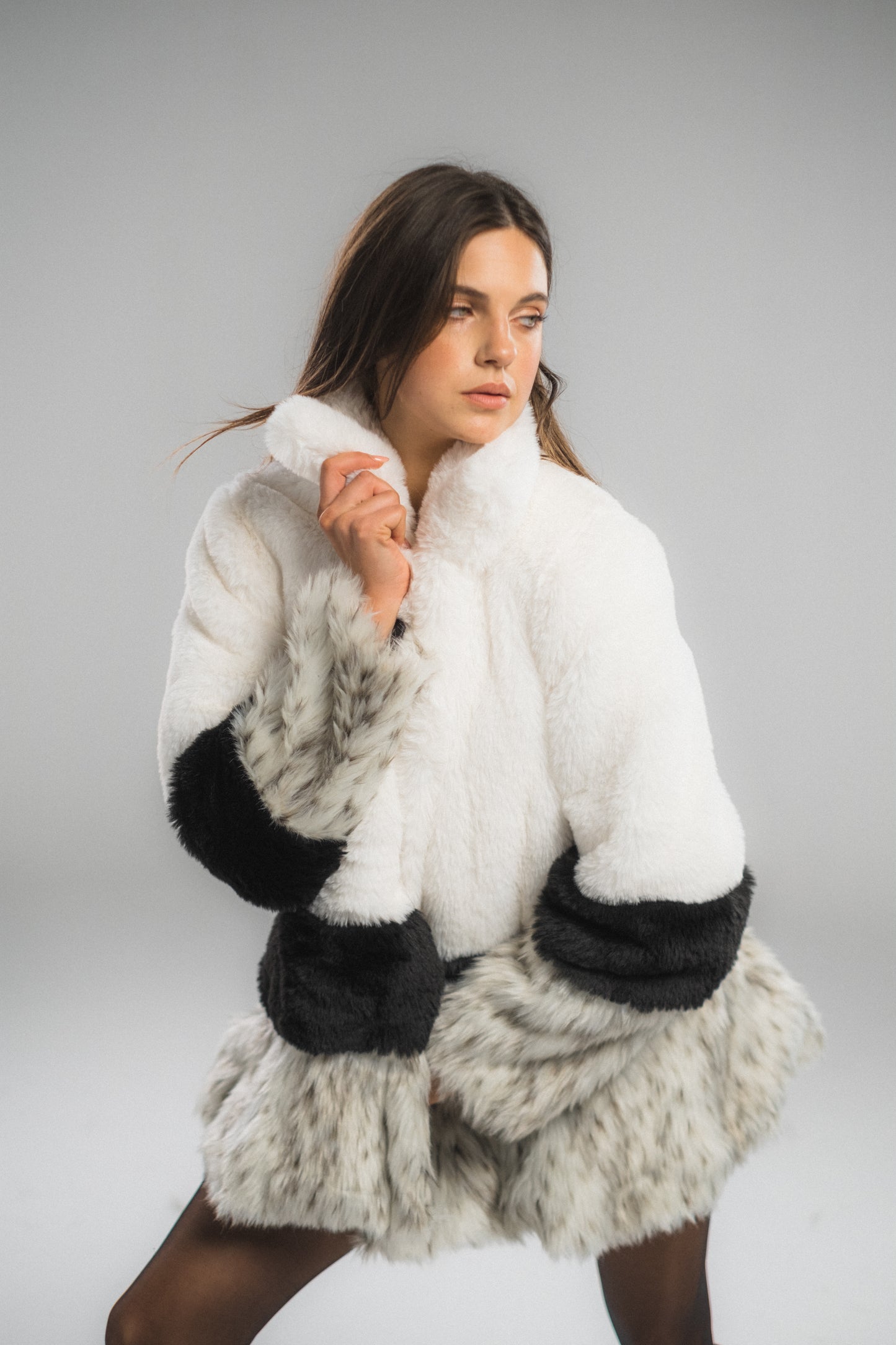 Three-Colored Fur Jacket