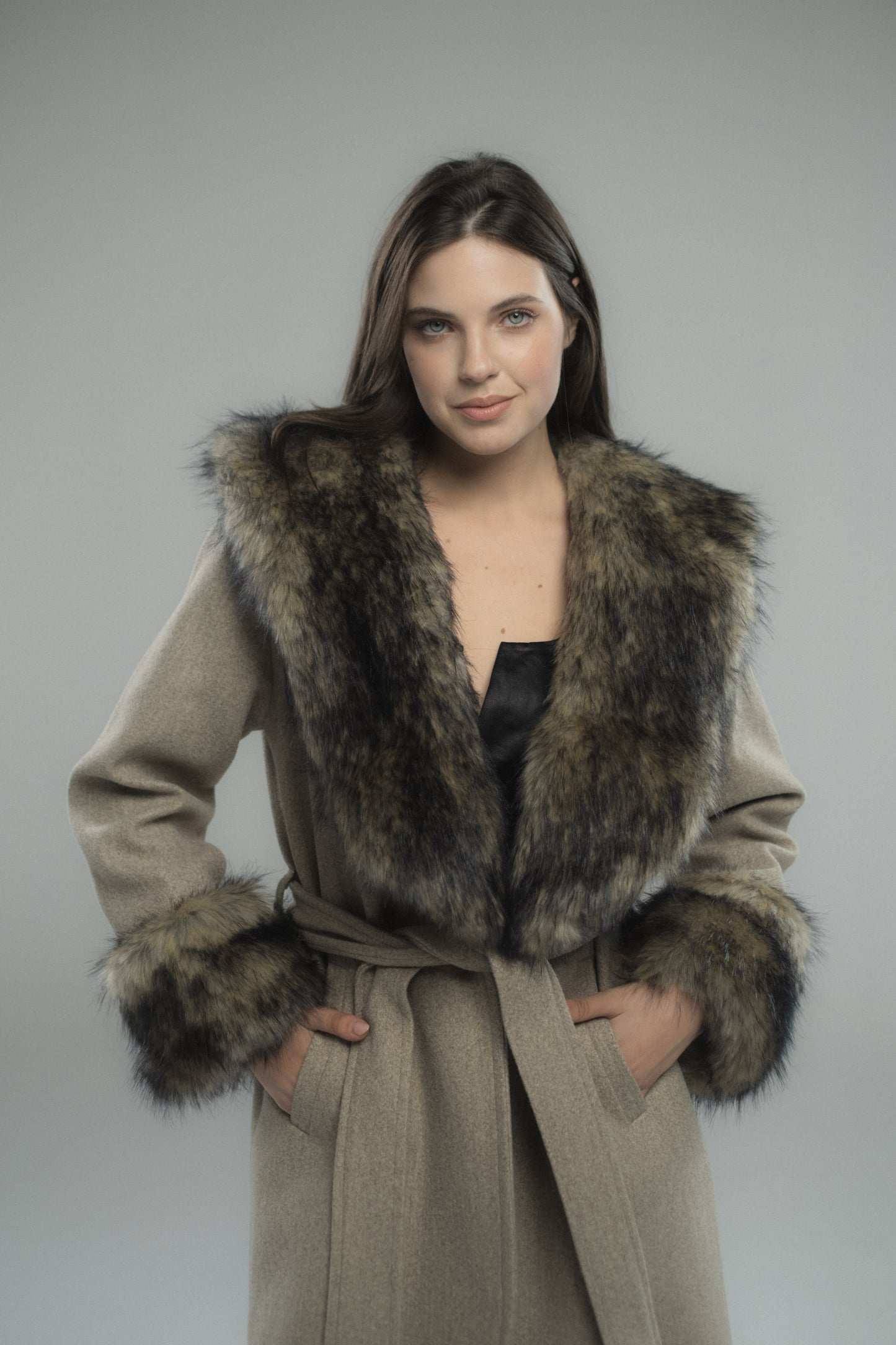Dark Beige Wool Russet Coat