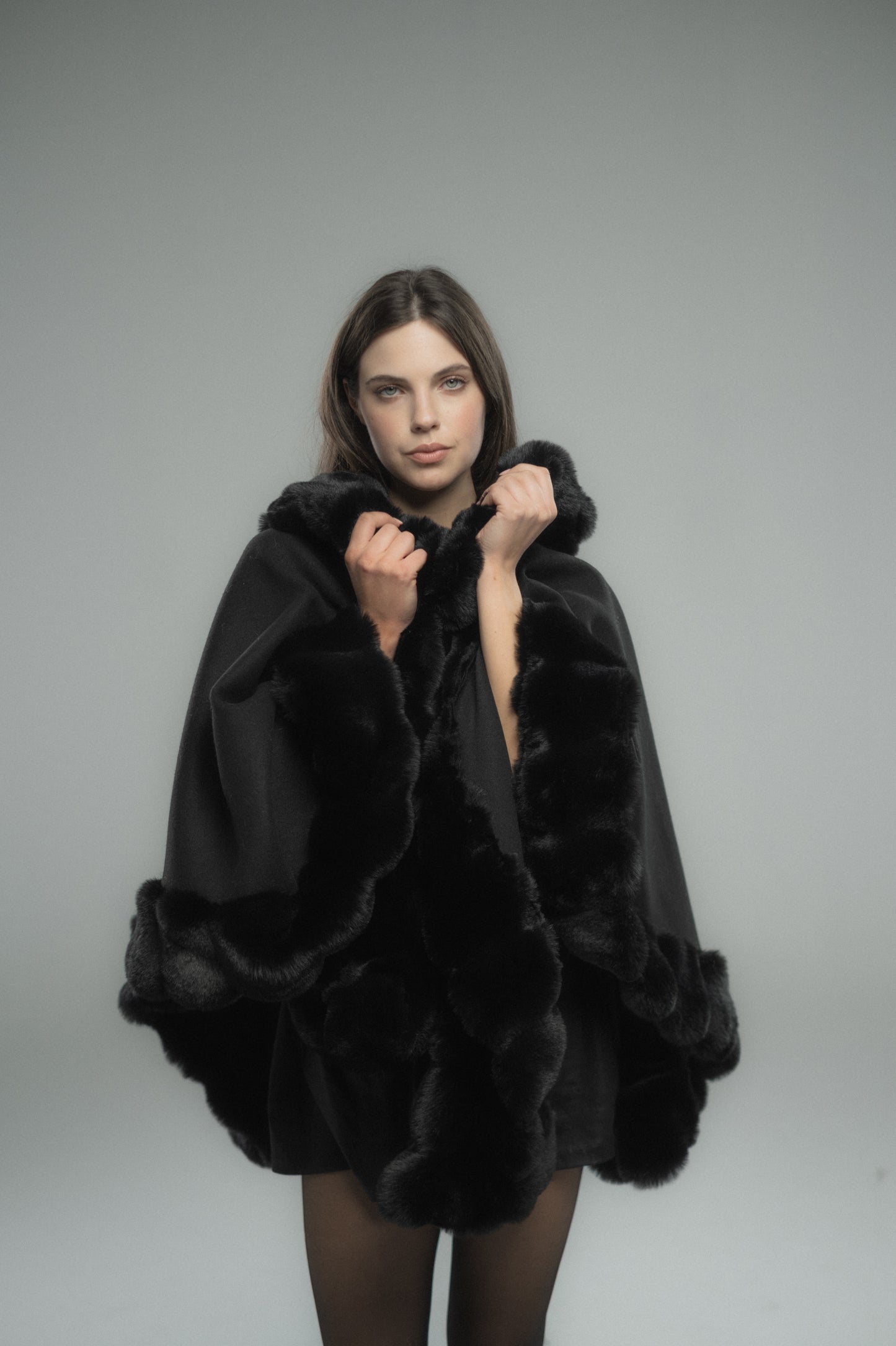Black Russet-Fur Cape