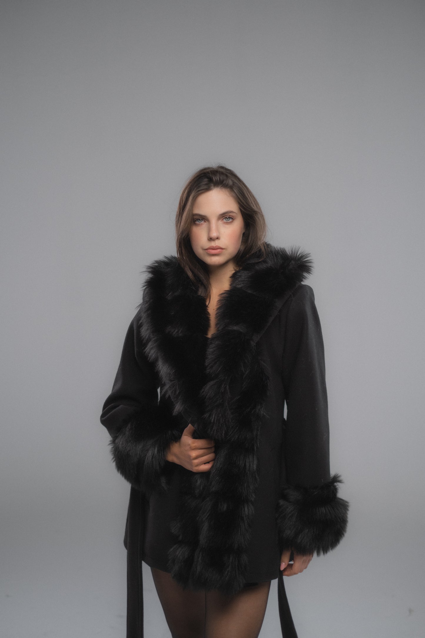 Russet-Fur Black Front Jacket