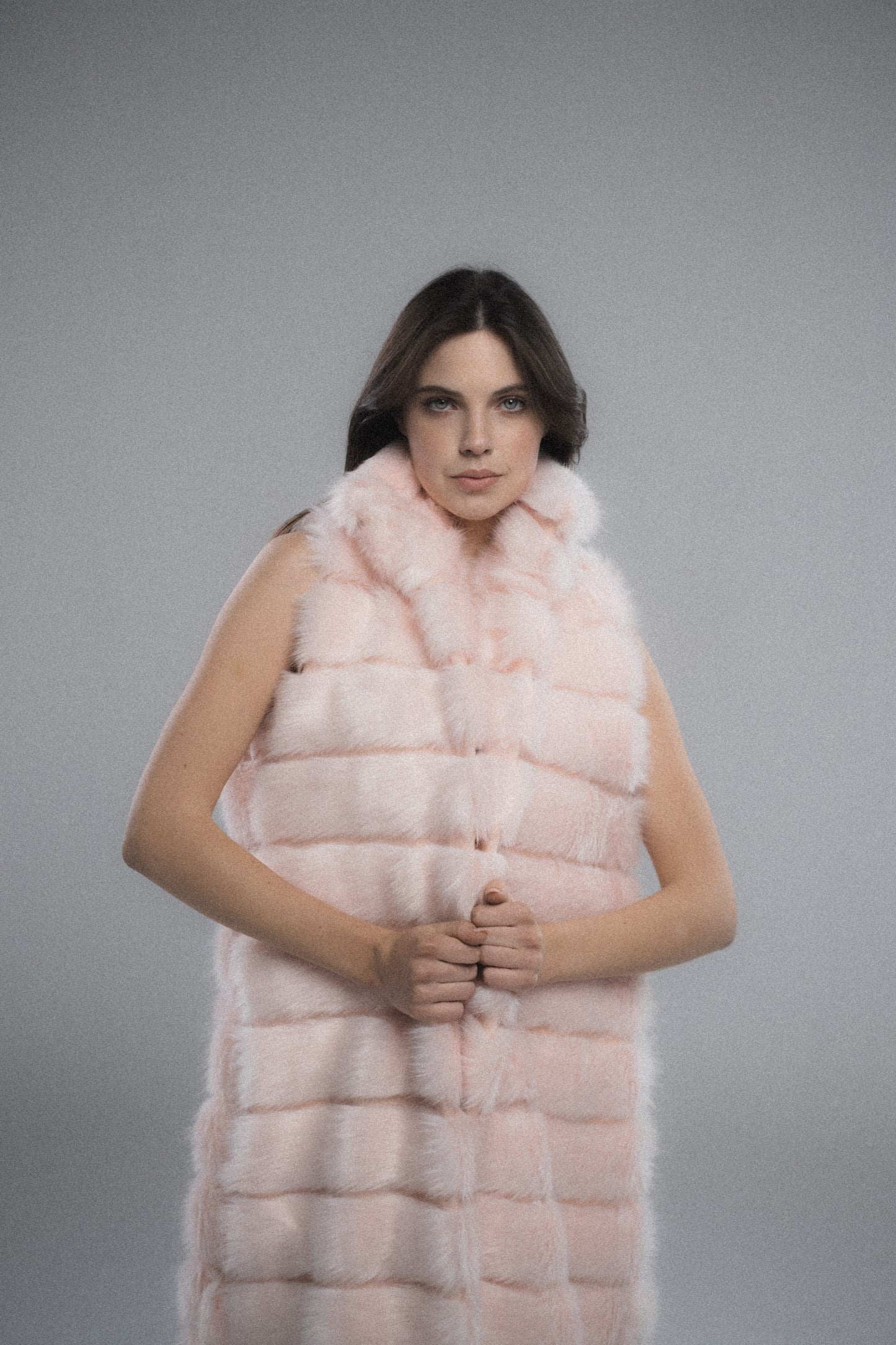 Long Striped Fur Coat