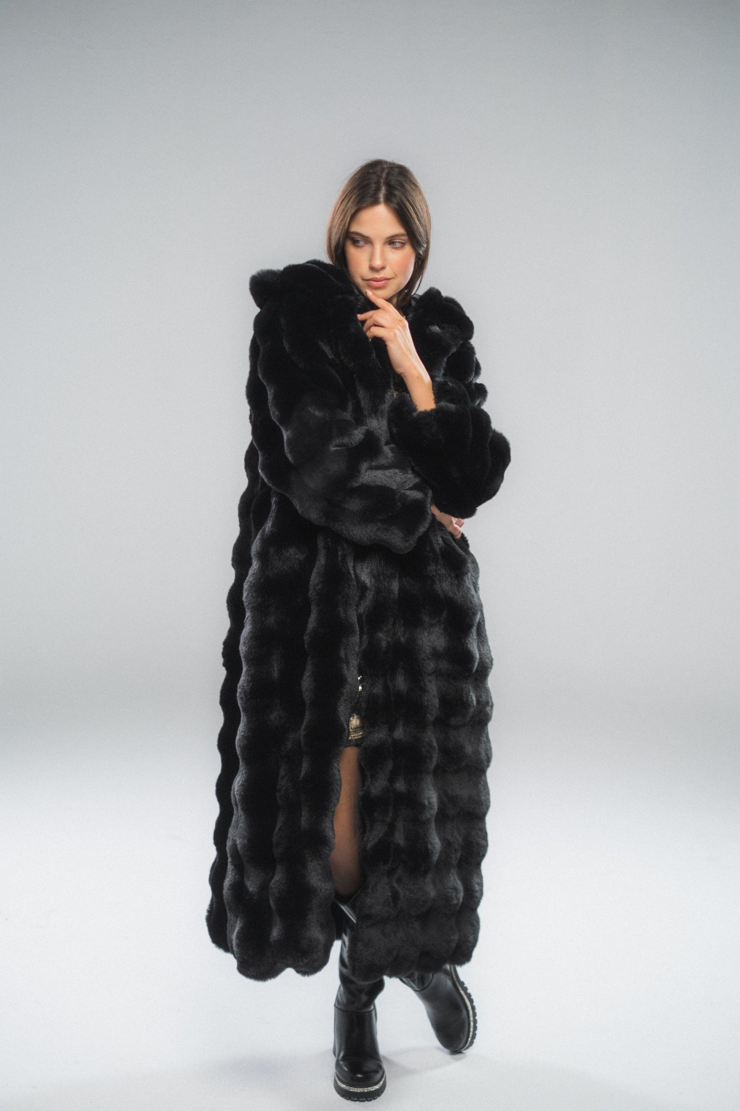Black Cloud Fur Coat