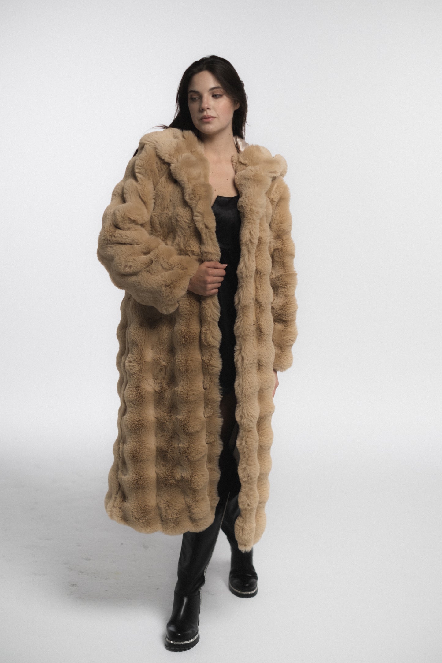 Cloud-Like Camel Fur Coat