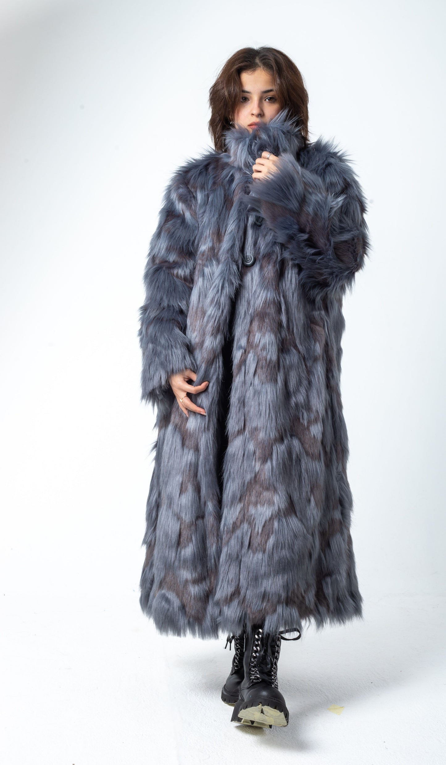 Blue-Grey Fur Coat