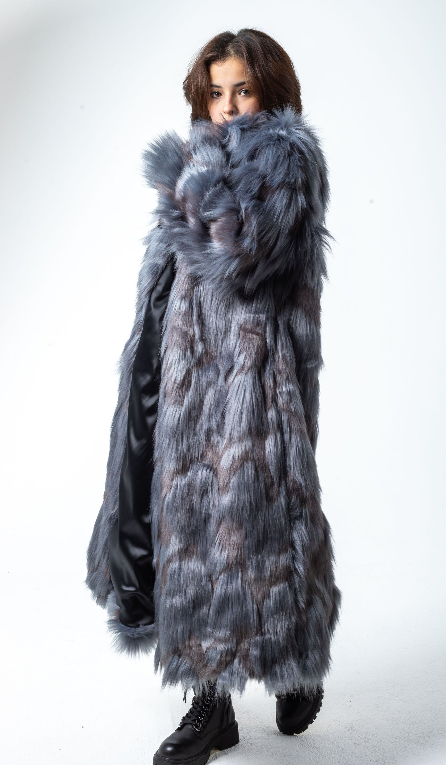 Blue-Grey Fur Coat