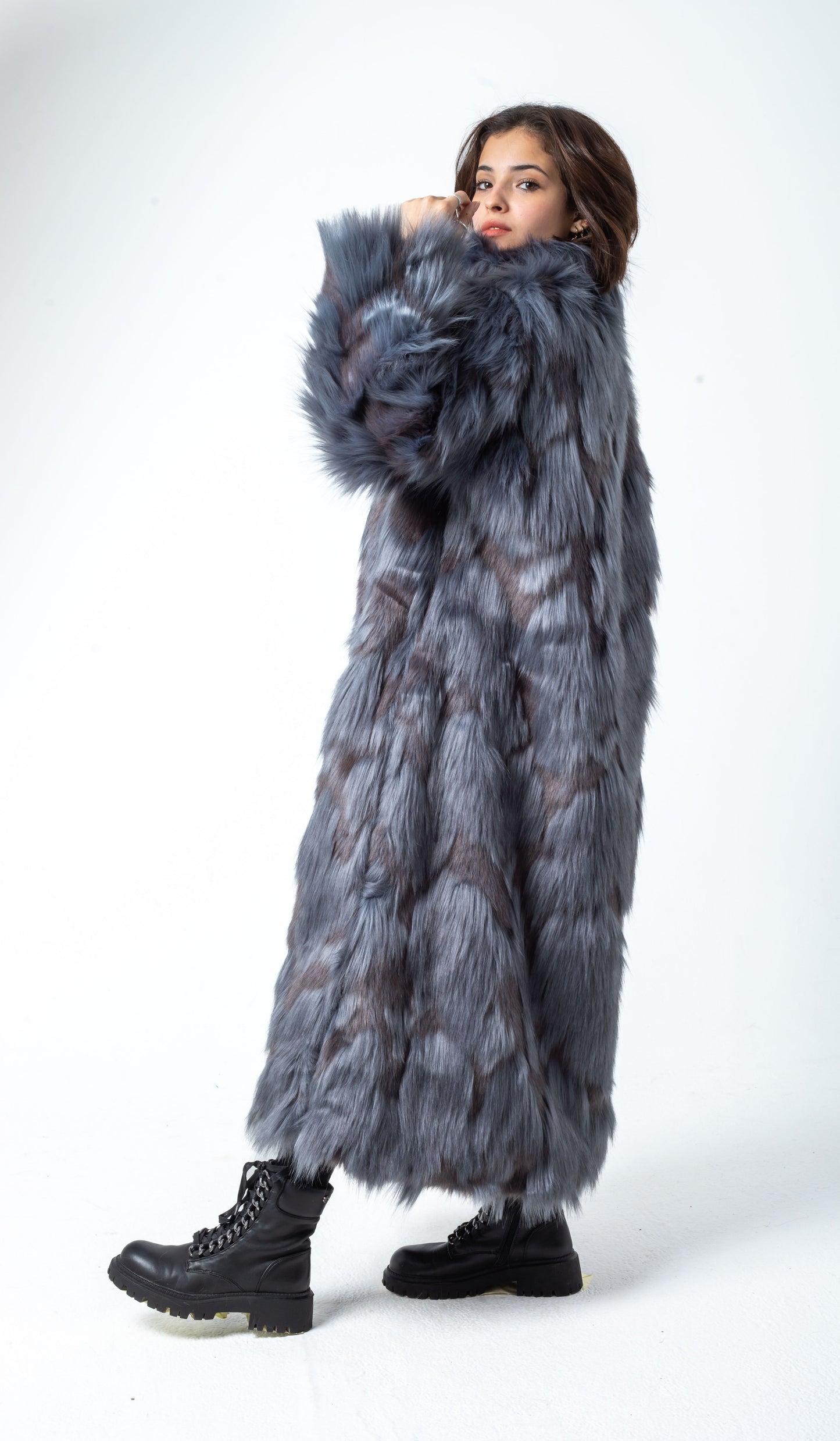 Blue-Grey Fur Coat