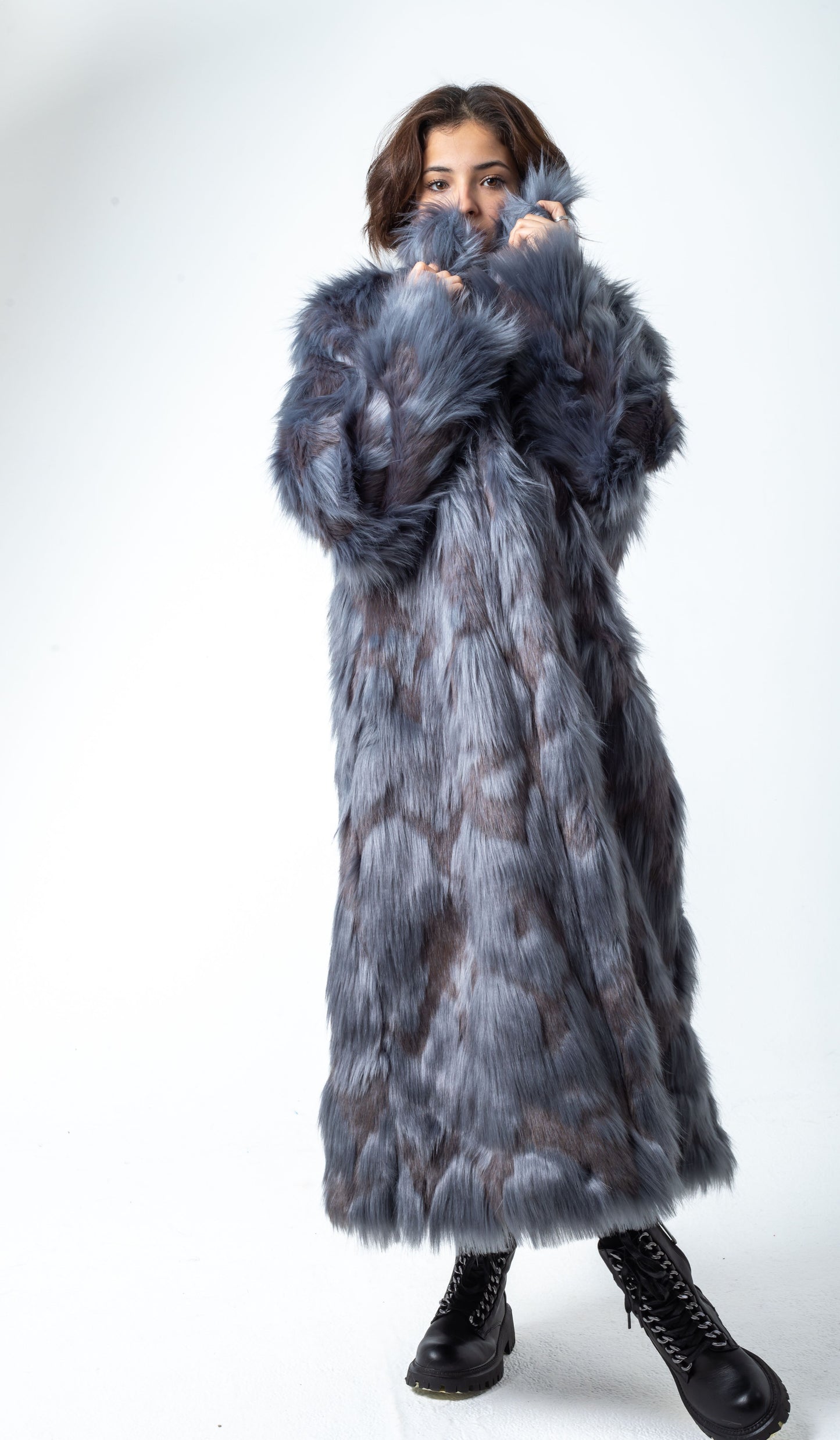 Blue-Grey Fur Coat