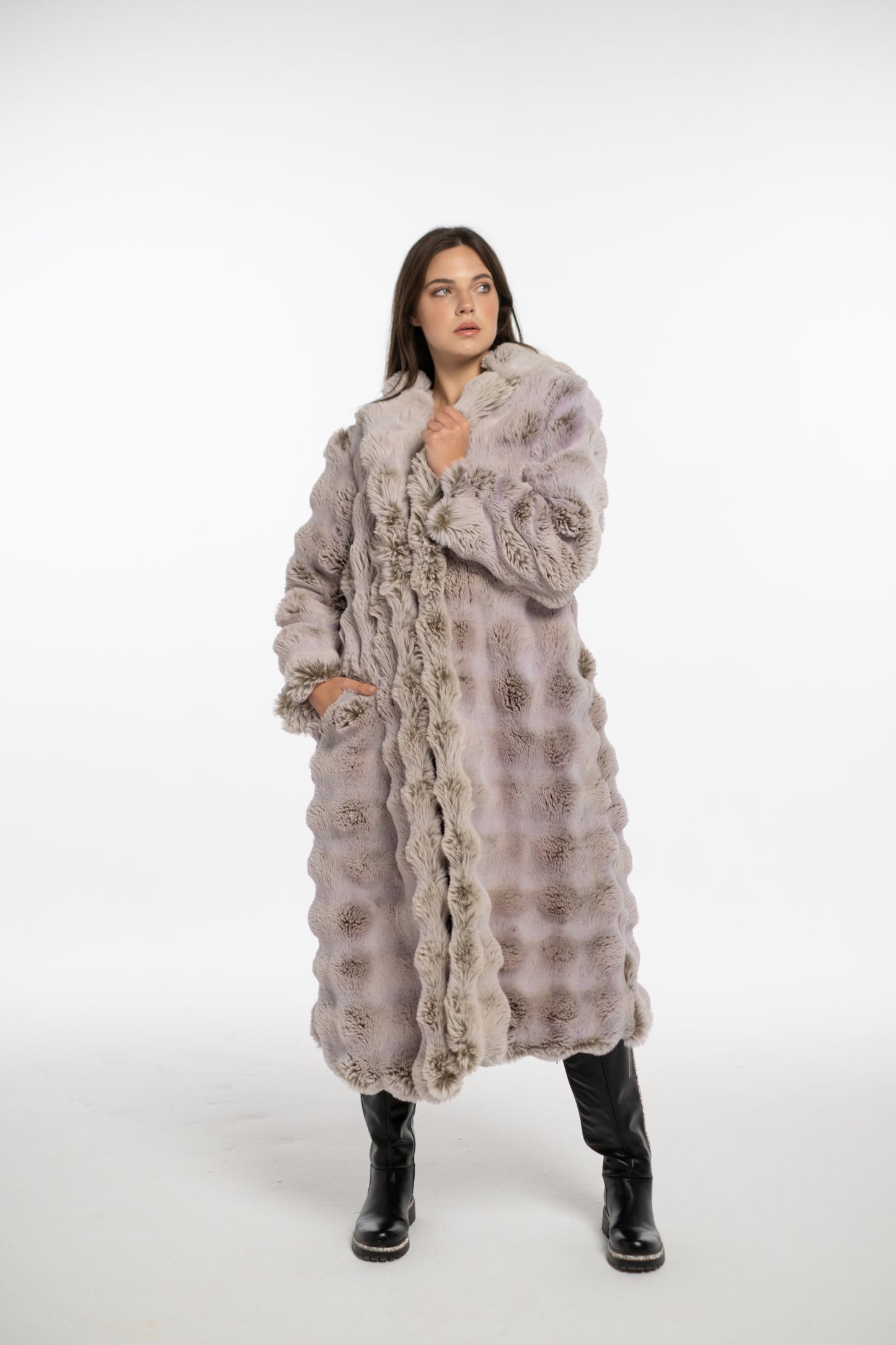 Cloud Grey Fur Coat