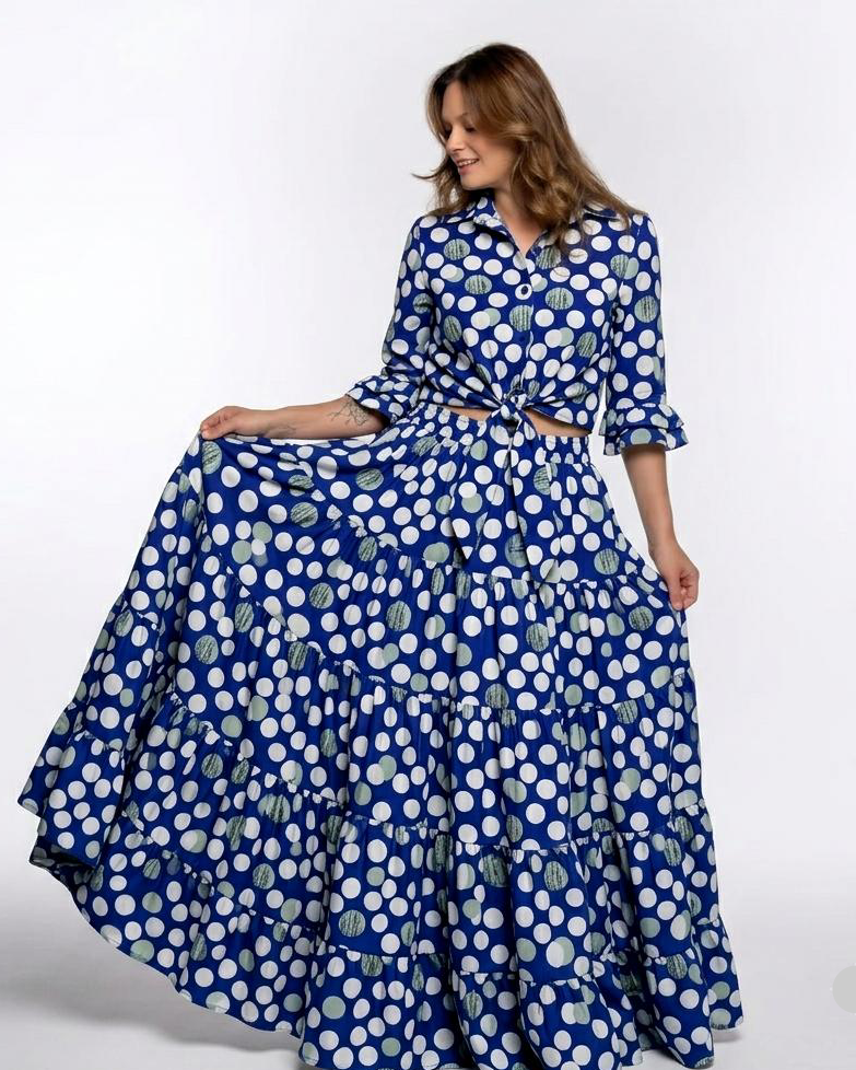 AZURE POLKA DOT SET