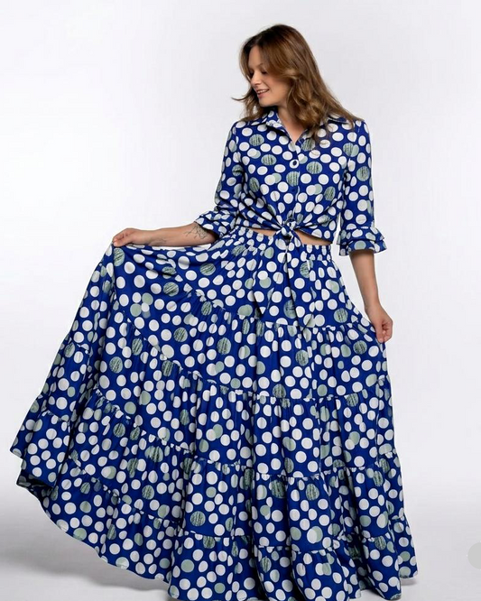 AZURE POLKA DOT SET