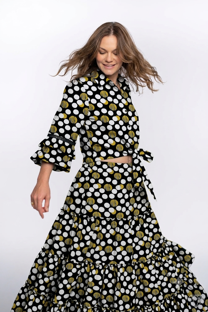 JET & OCHRE POLKA DOT SET