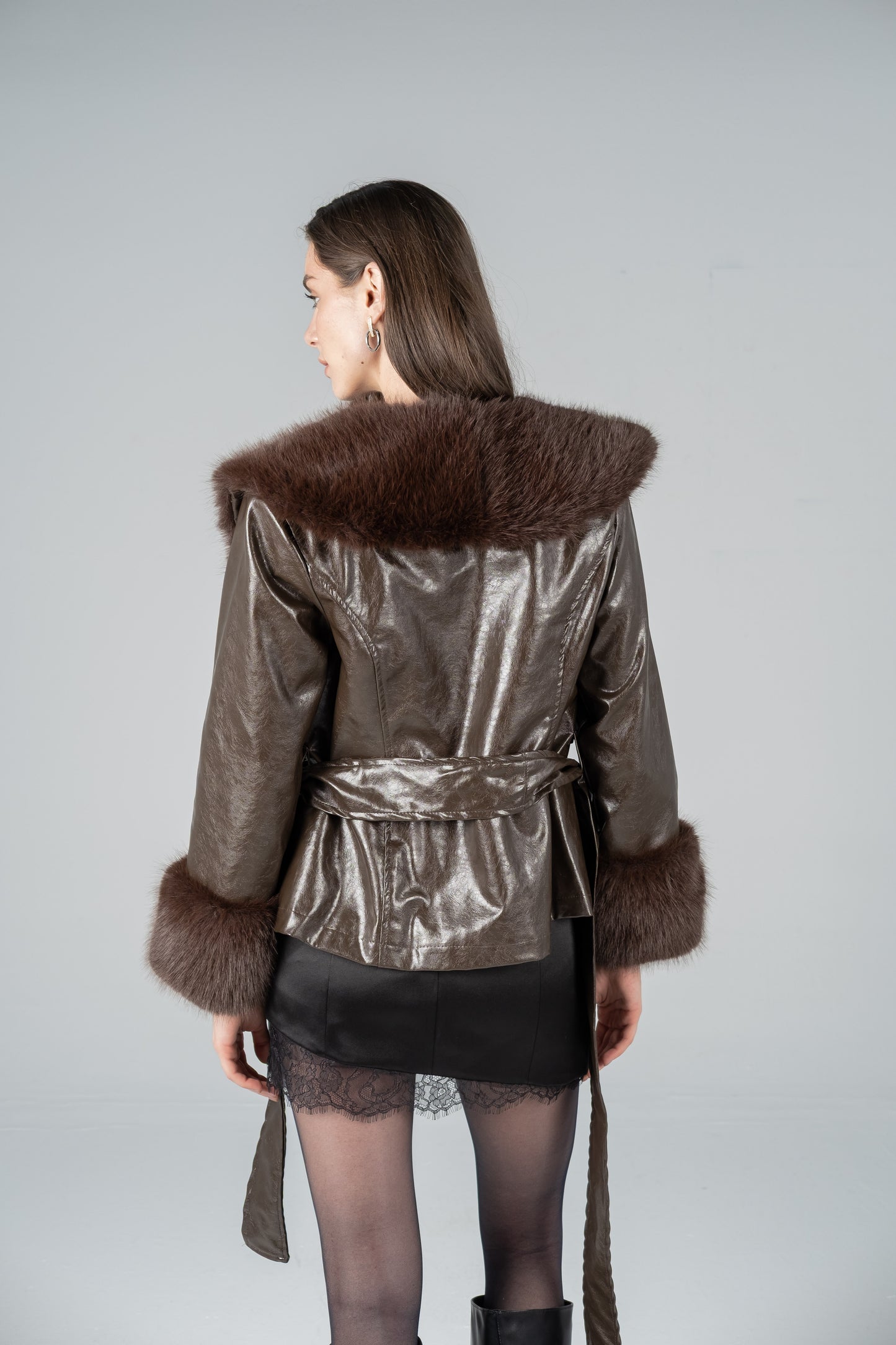 CHOCOLATE GLOSS TRIM JACKET