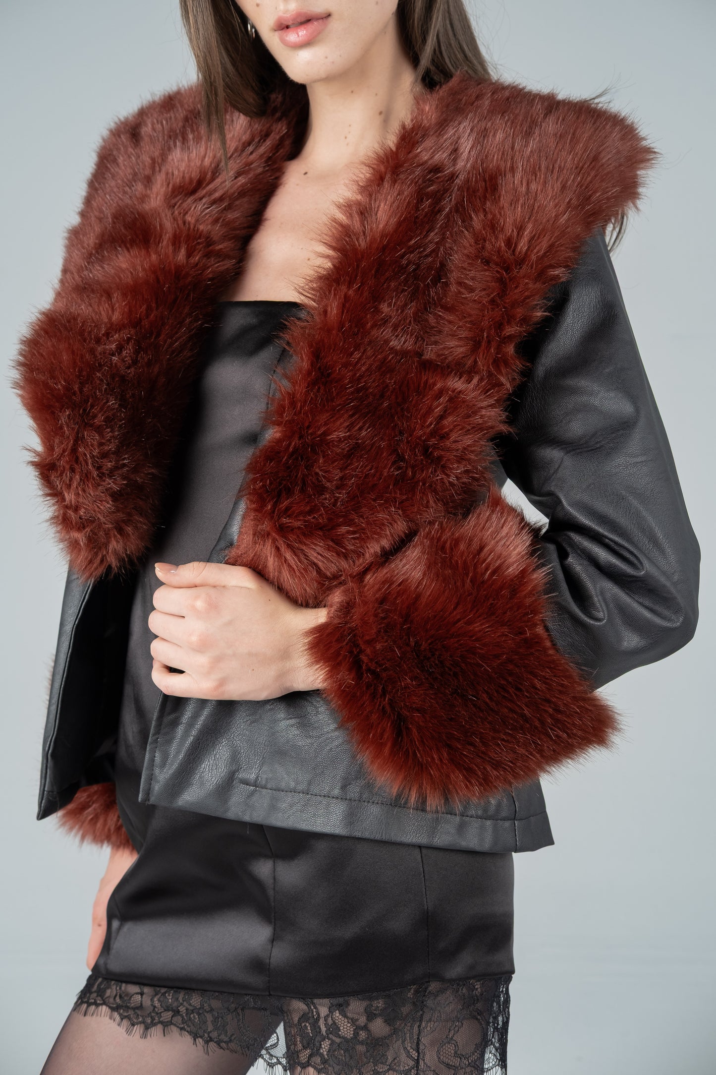 MAROON TRIM AVIATOR JACKET
