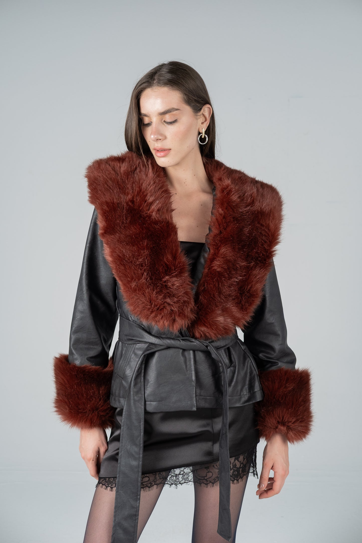 MAROON TRIM AVIATOR JACKET