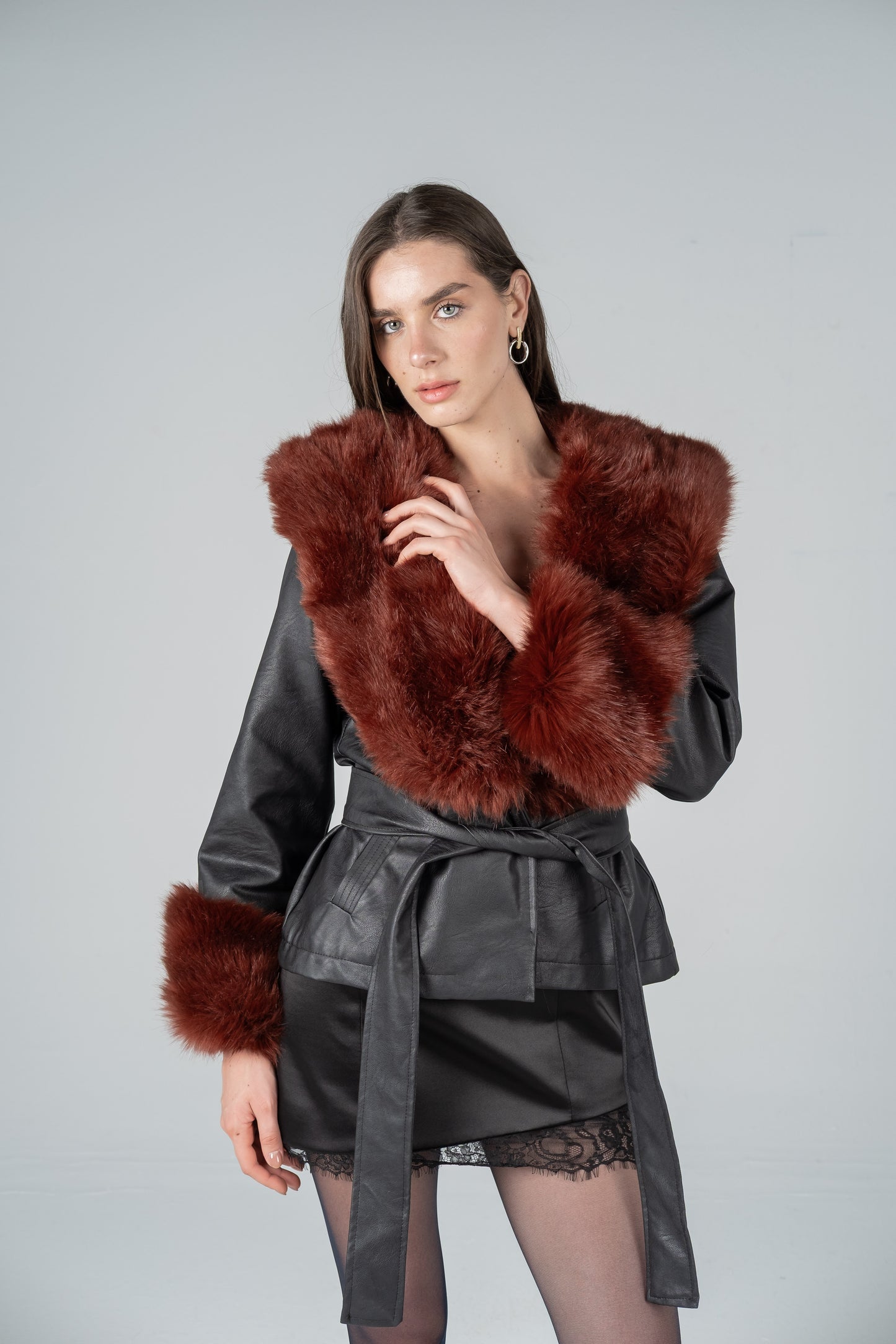 MAROON TRIM AVIATOR JACKET