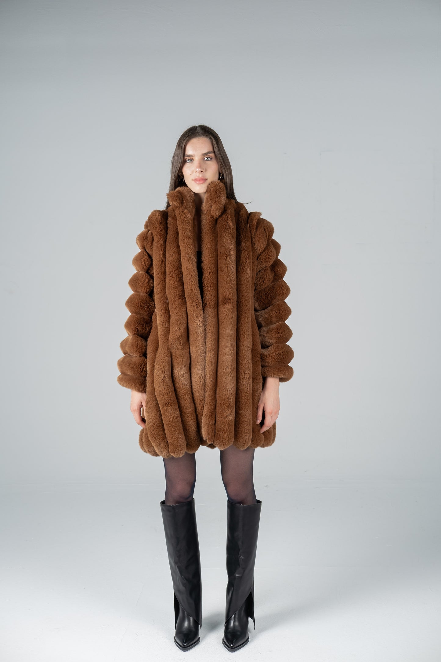 BROWN CLOUD FUR COAT