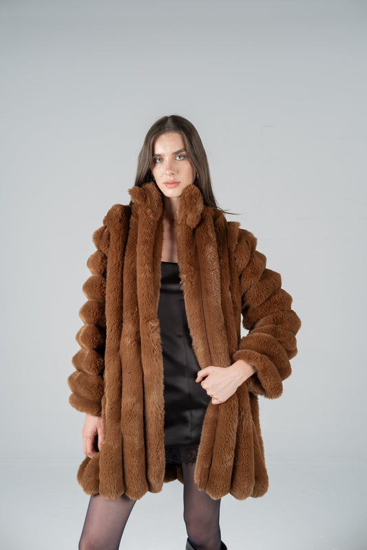 BROWN CLOUD FUR COAT