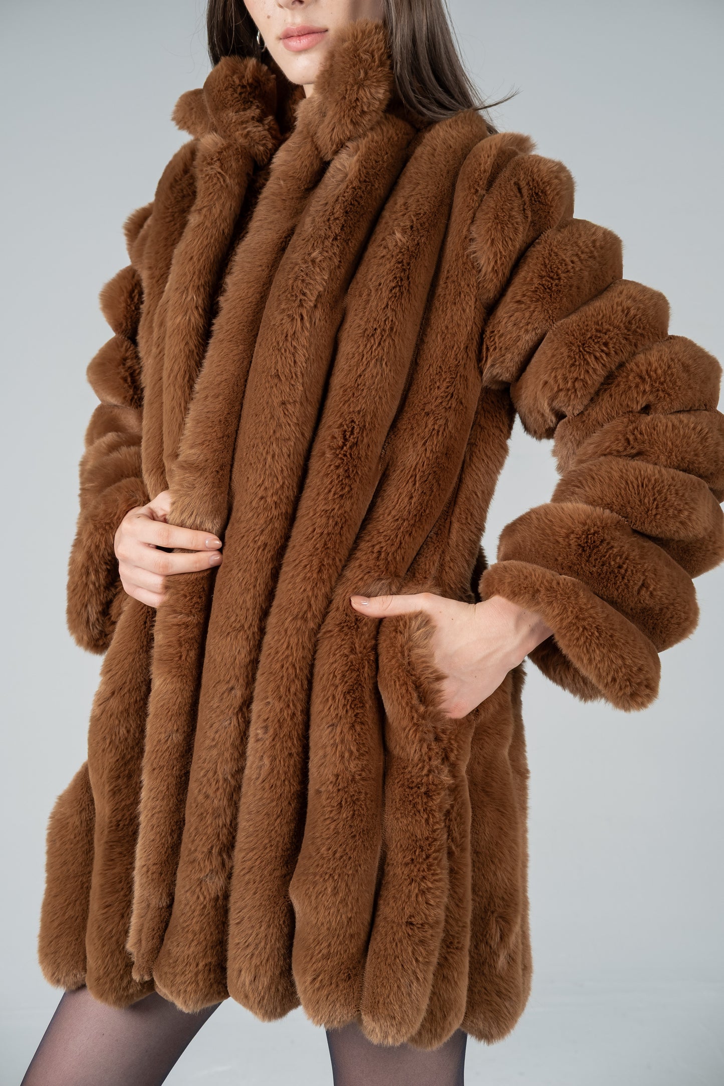 BROWN CLOUD FUR COAT