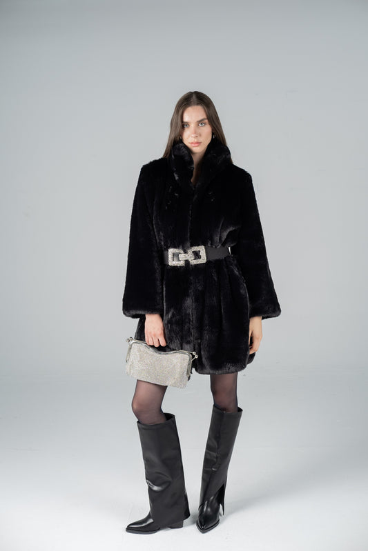 BLACK LUXE MINI COAT