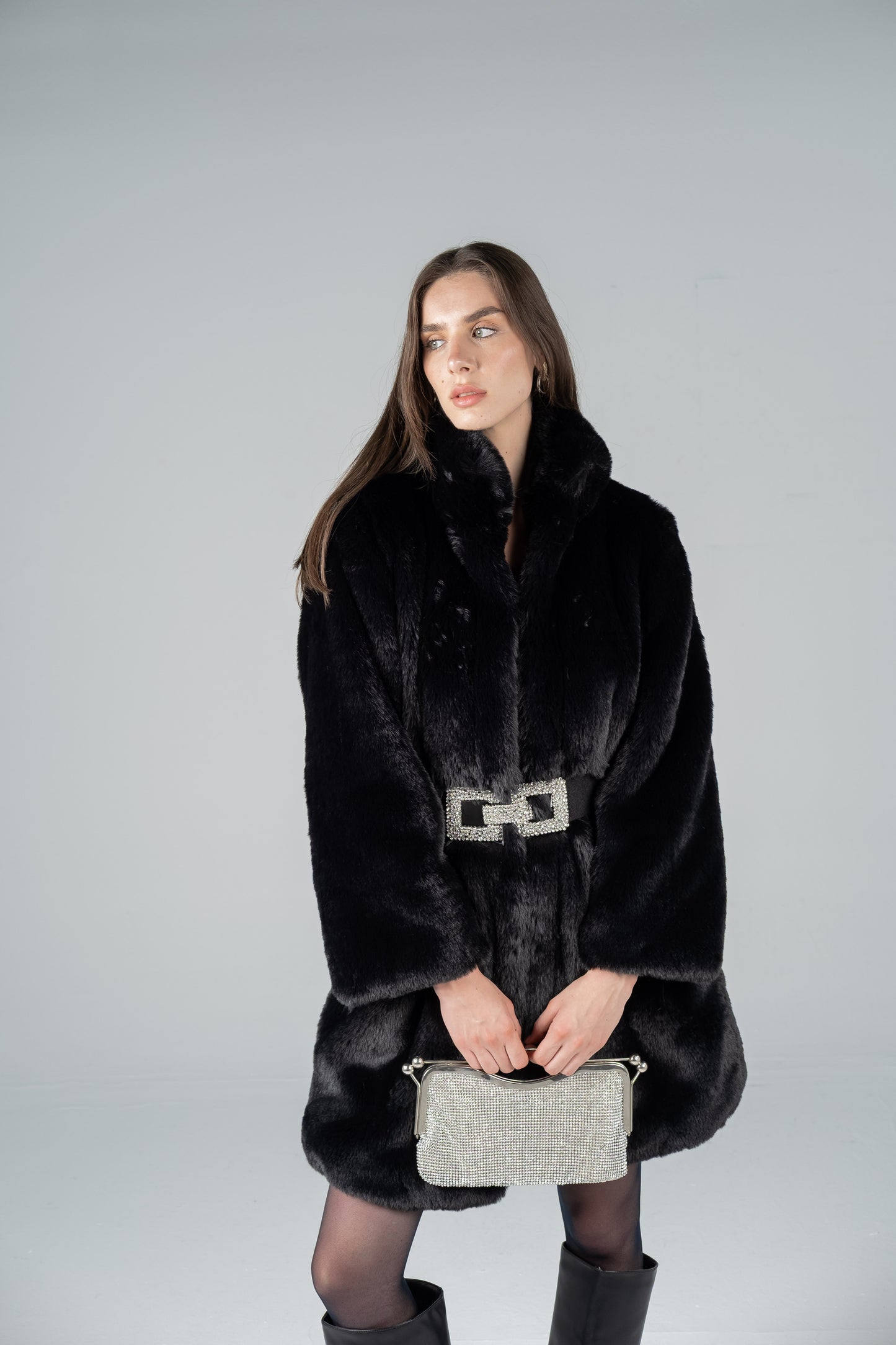 BLACK LUXE MINI COAT