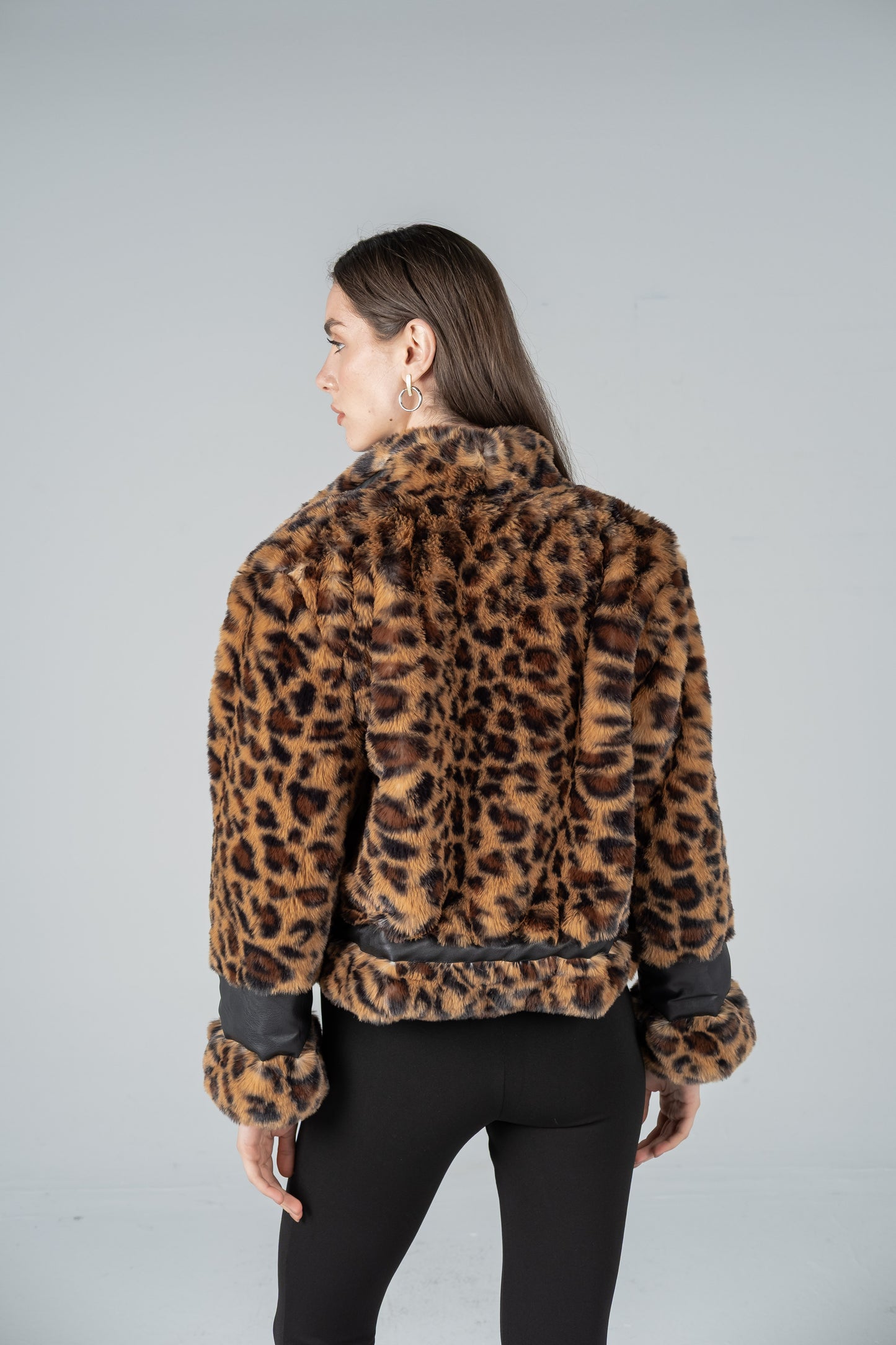 LEATHER-FUR BOMBER JACKET