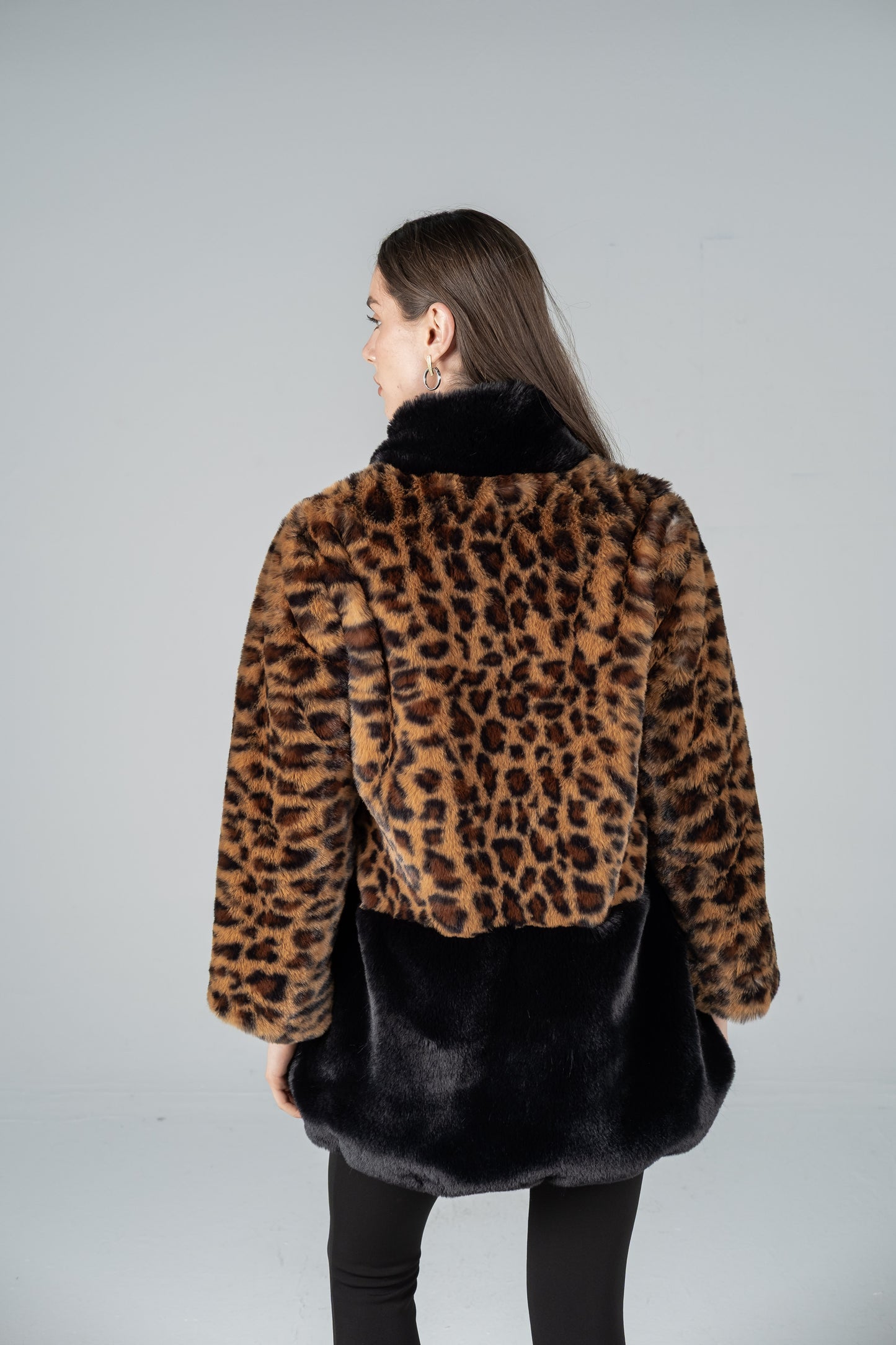 TWO-TONE LEOPARD FUR JACKET