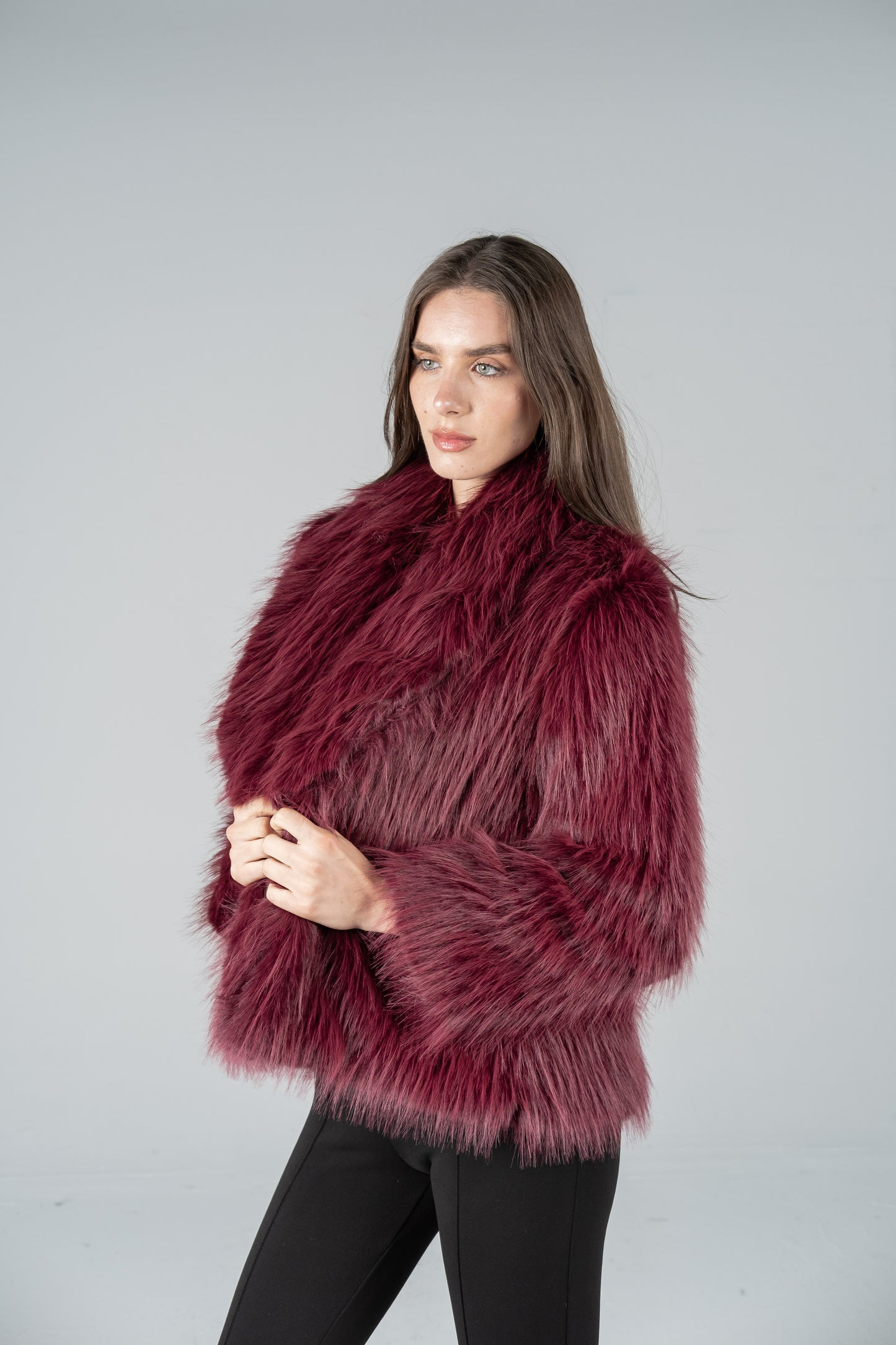 CROPPED SHAGGY FUR JACKET
