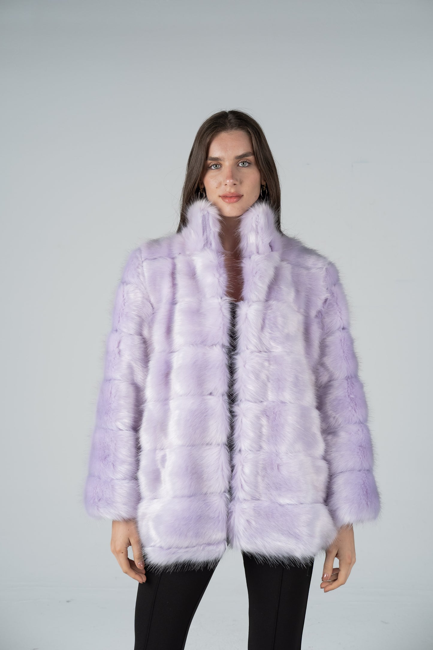 LAVENDER BANDED FUR JACKET