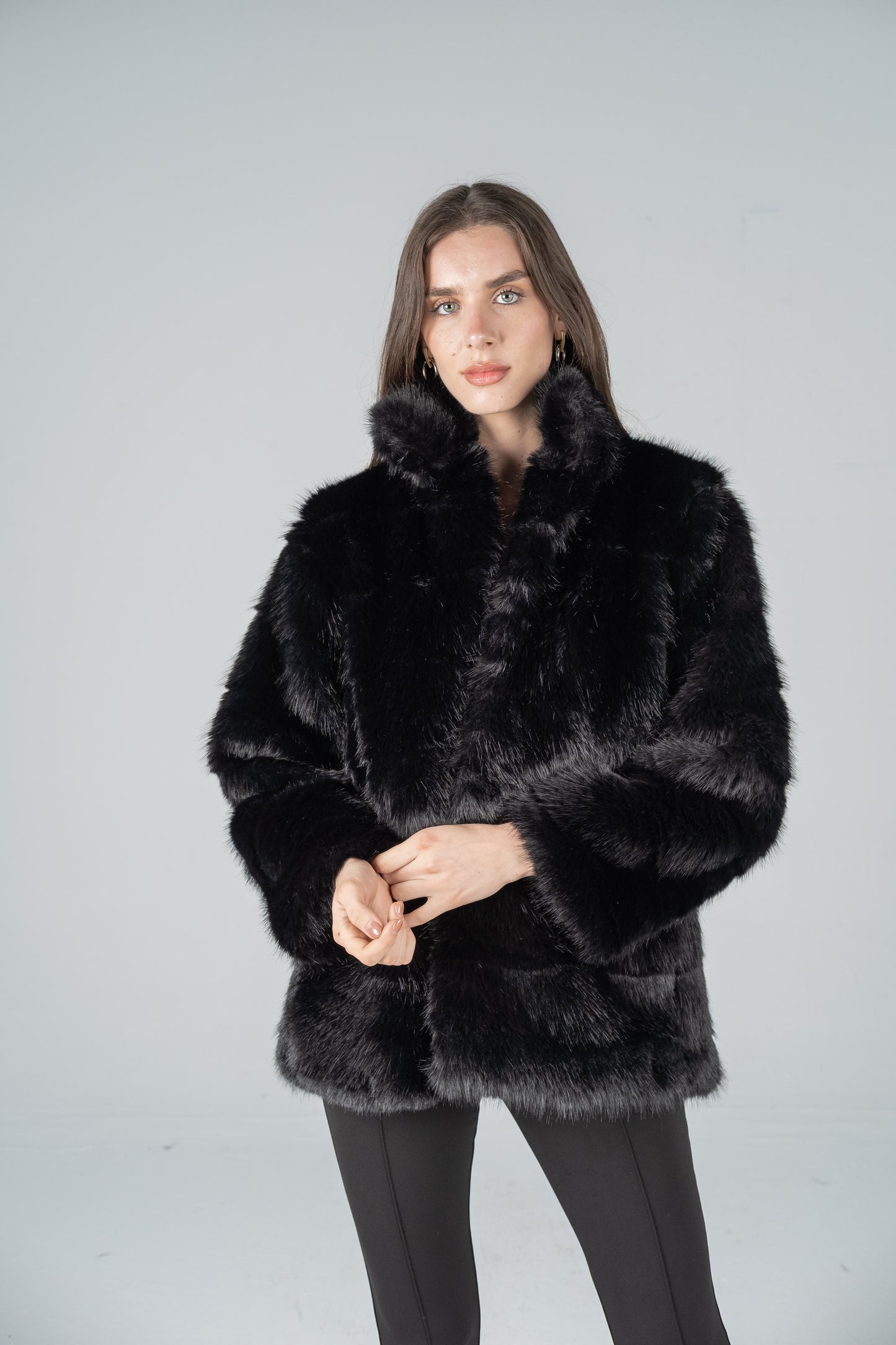 BLACK SHORT FUR JACKET