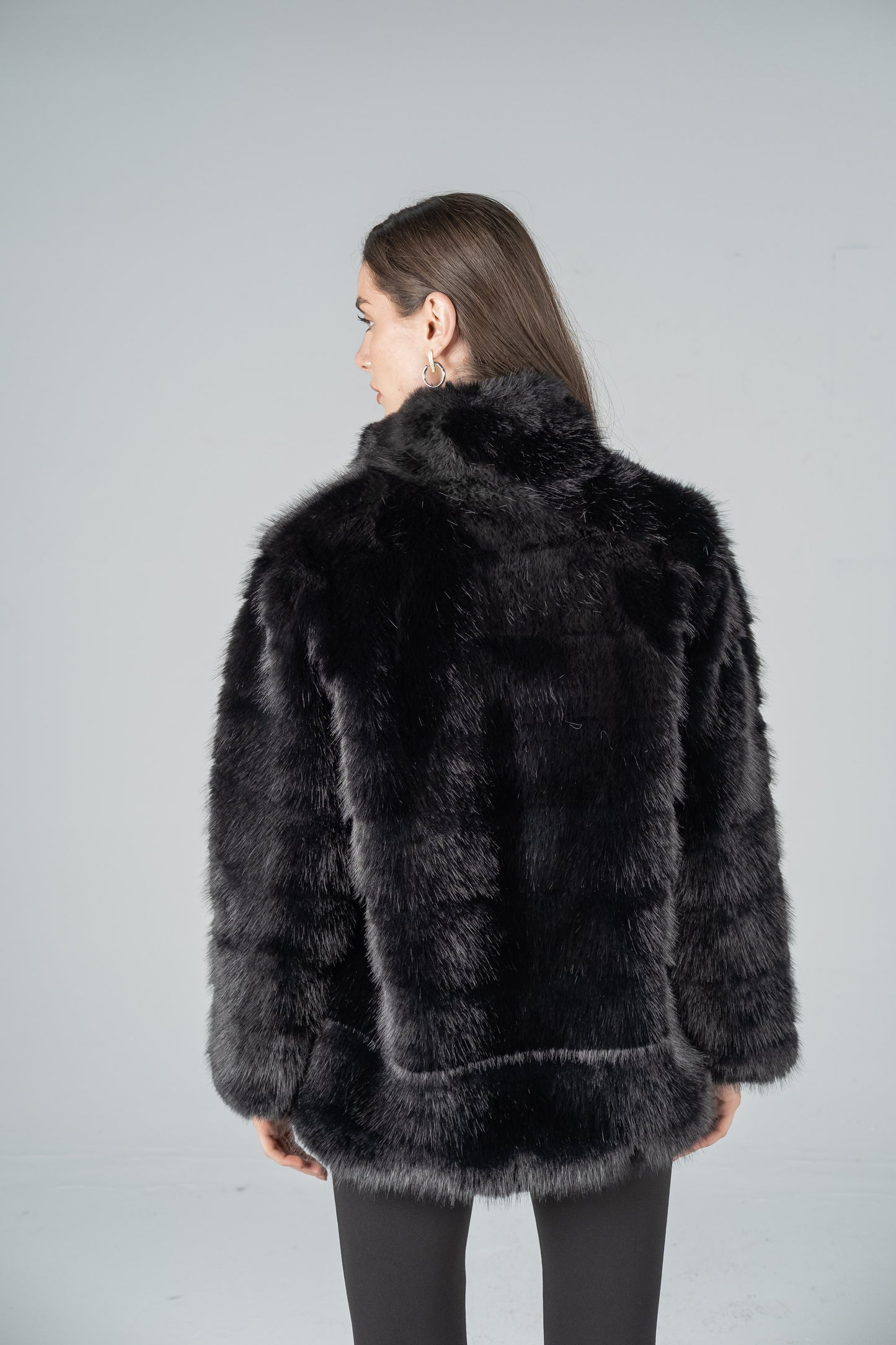 BLACK SHORT FUR JACKET