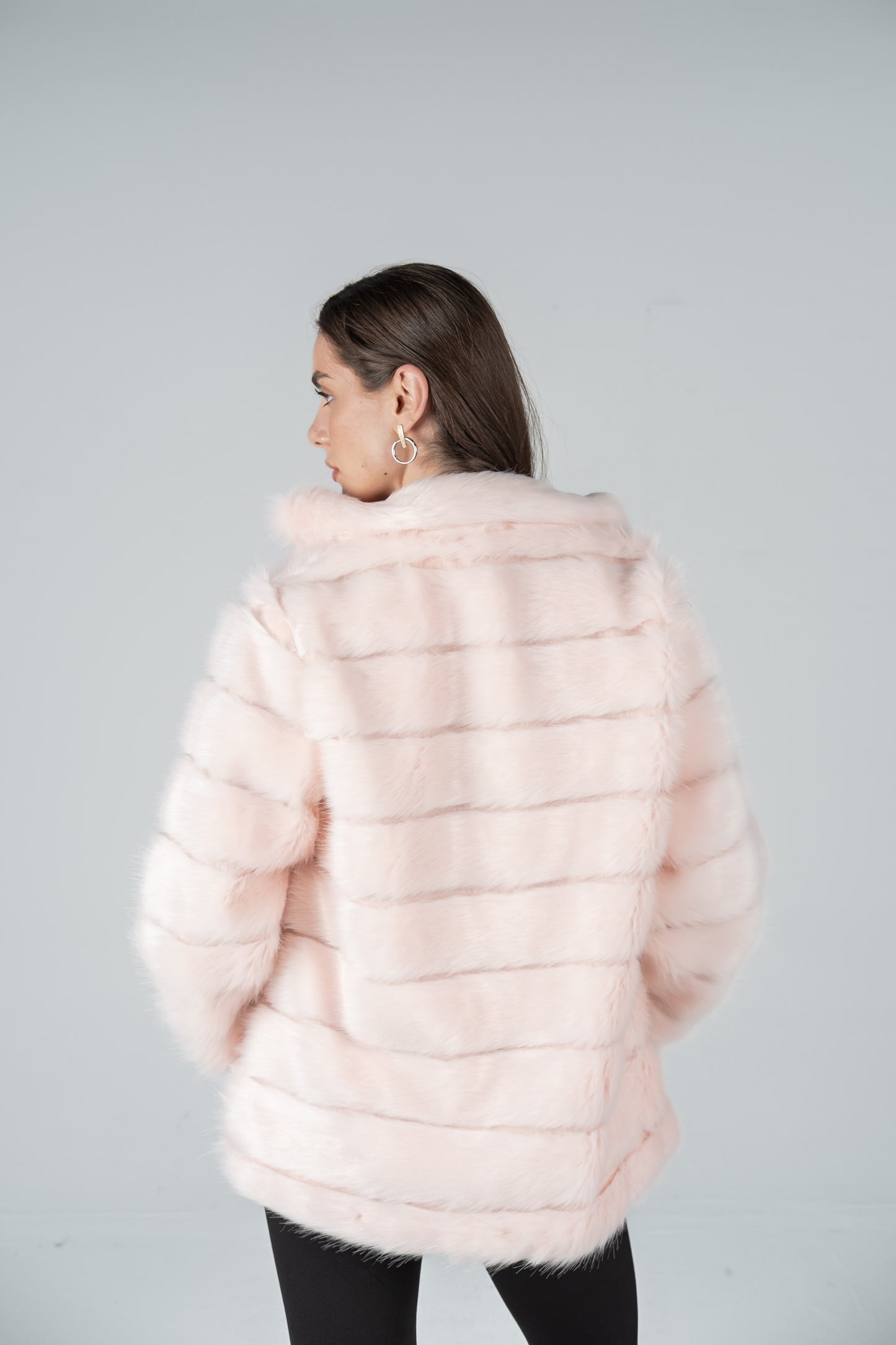 BABY PINK BANDED FUR JACKET