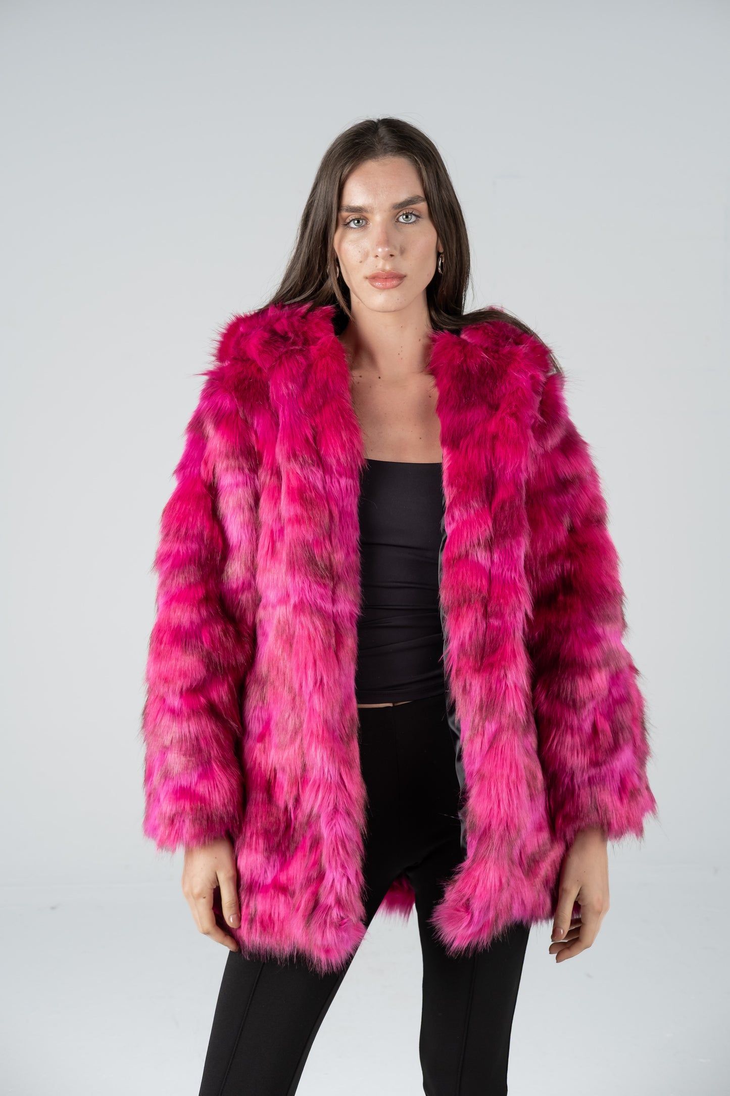 SHAGGY HOT PINK FUR JACKET