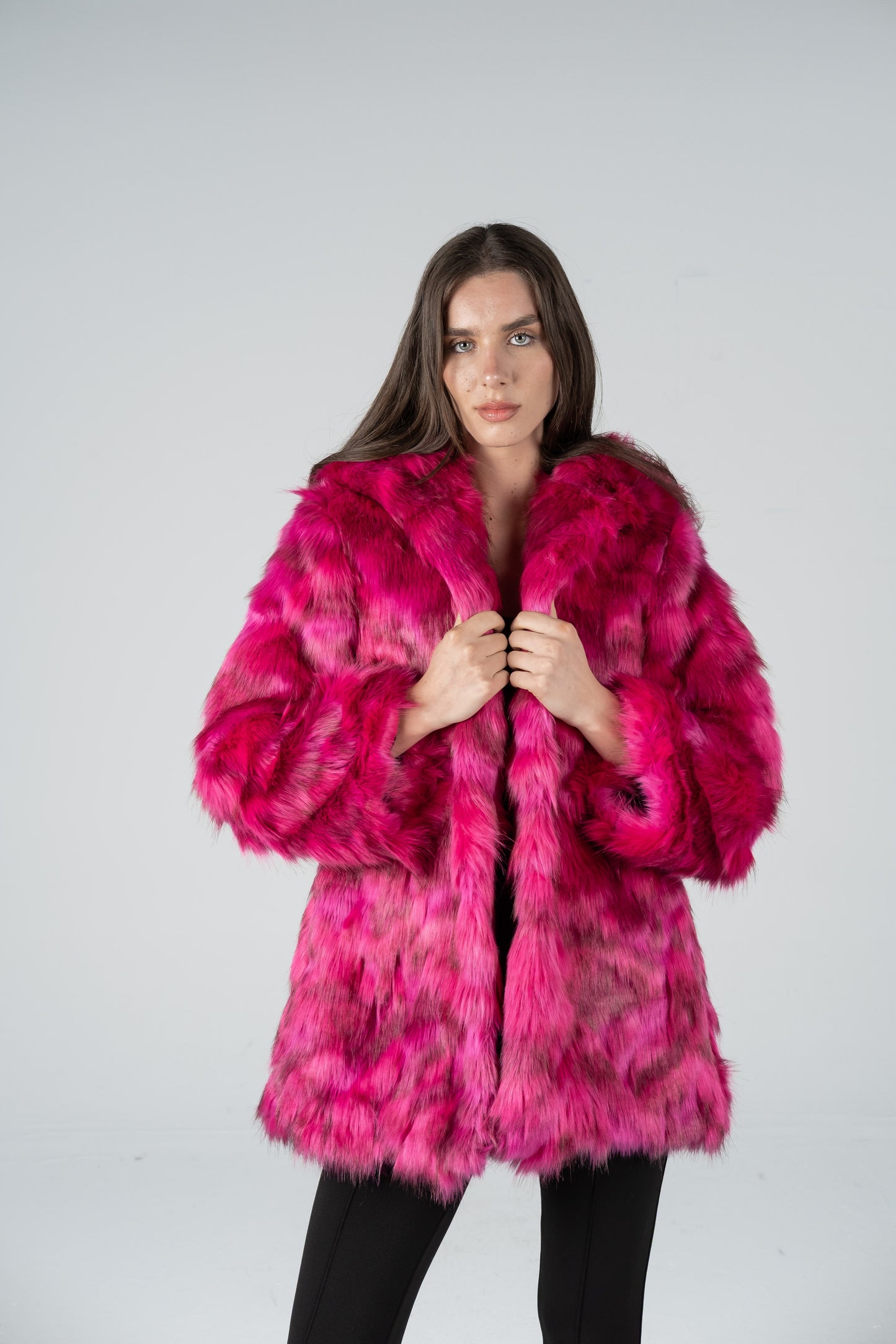 SHAGGY HOT PINK FUR JACKET