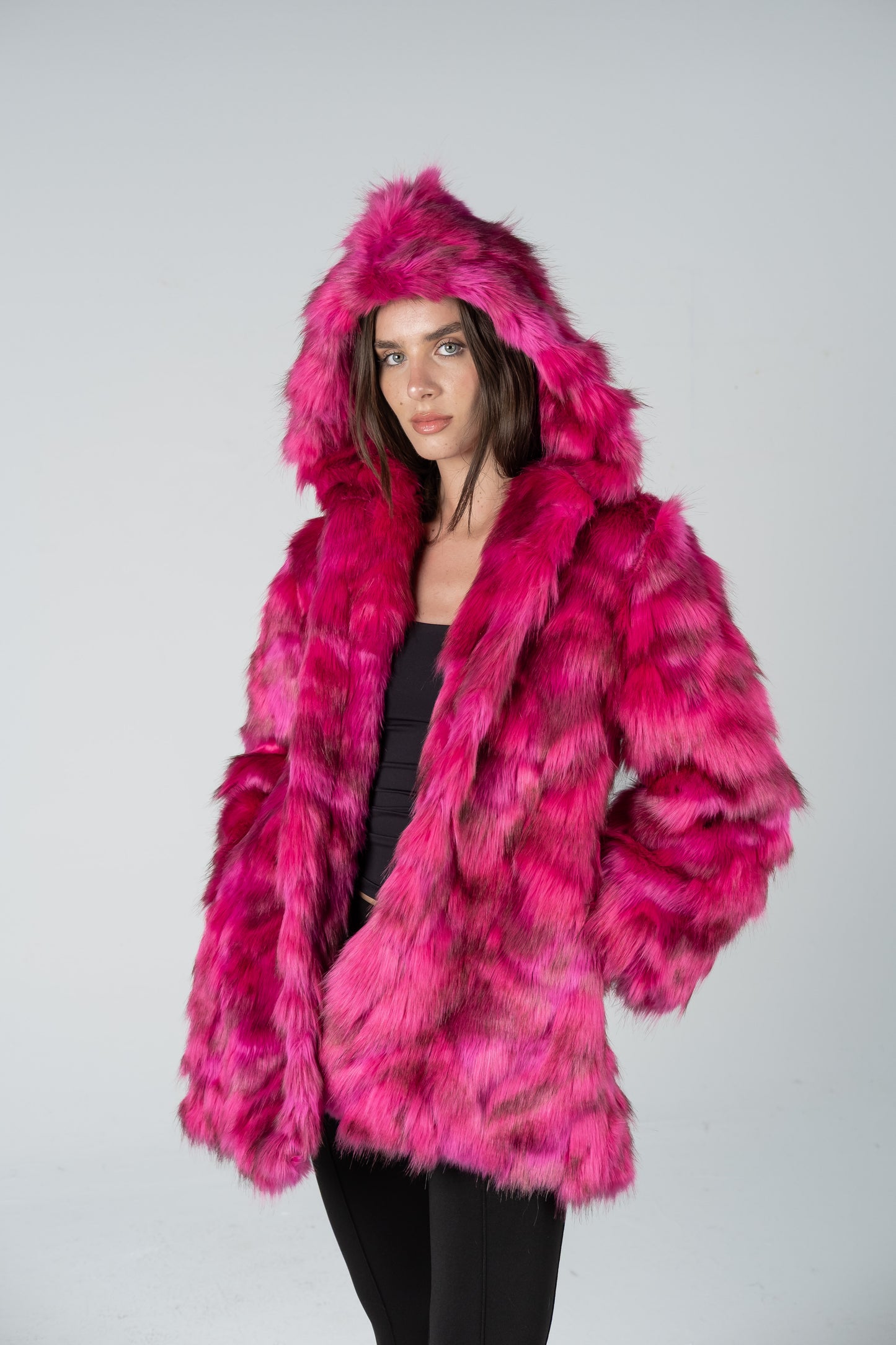 SHAGGY HOT PINK FUR JACKET