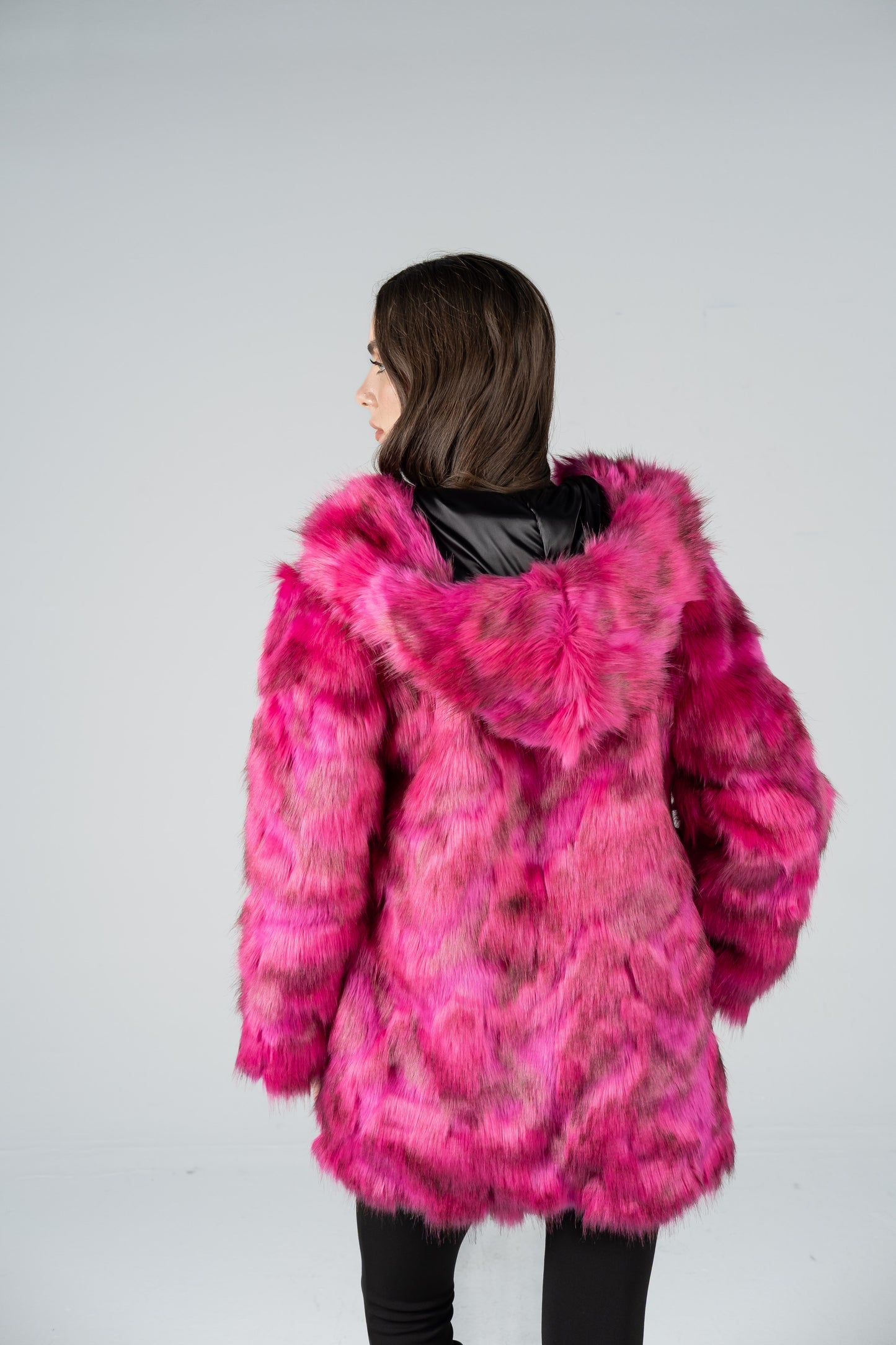 SHAGGY HOT PINK FUR JACKET
