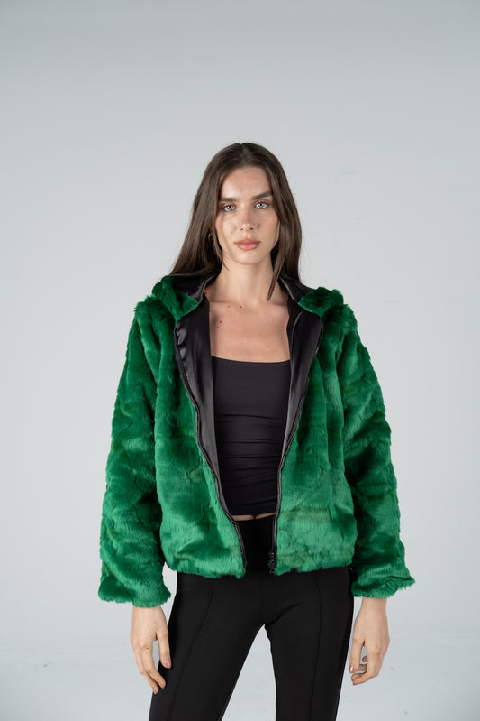 EMERALD ZIP FUR JACKET