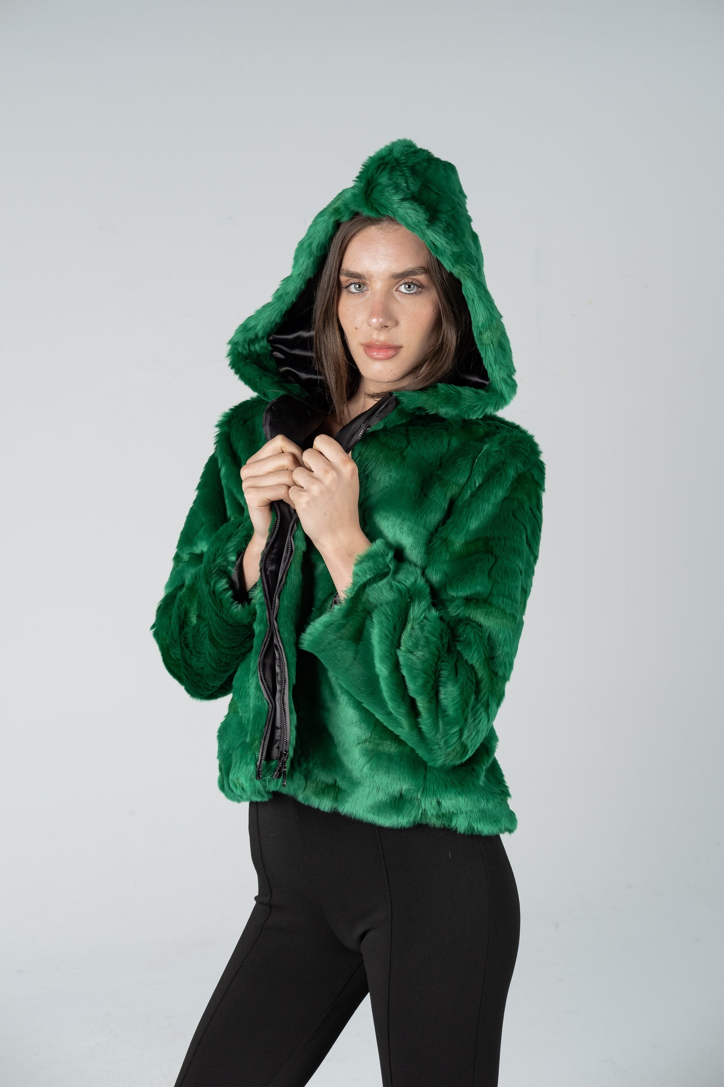 EMERALD ZIP FUR JACKET