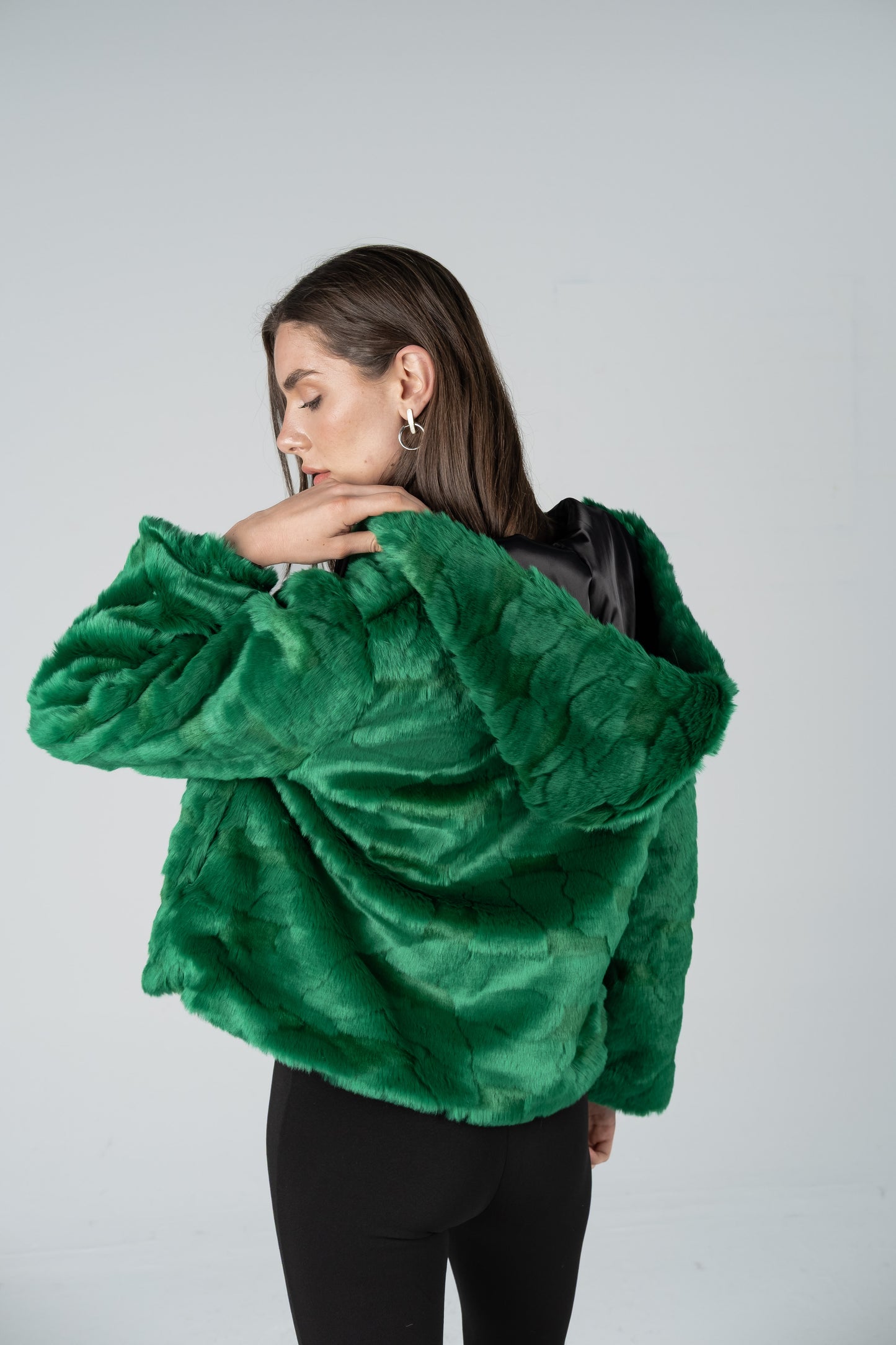EMERALD ZIP FUR JACKET