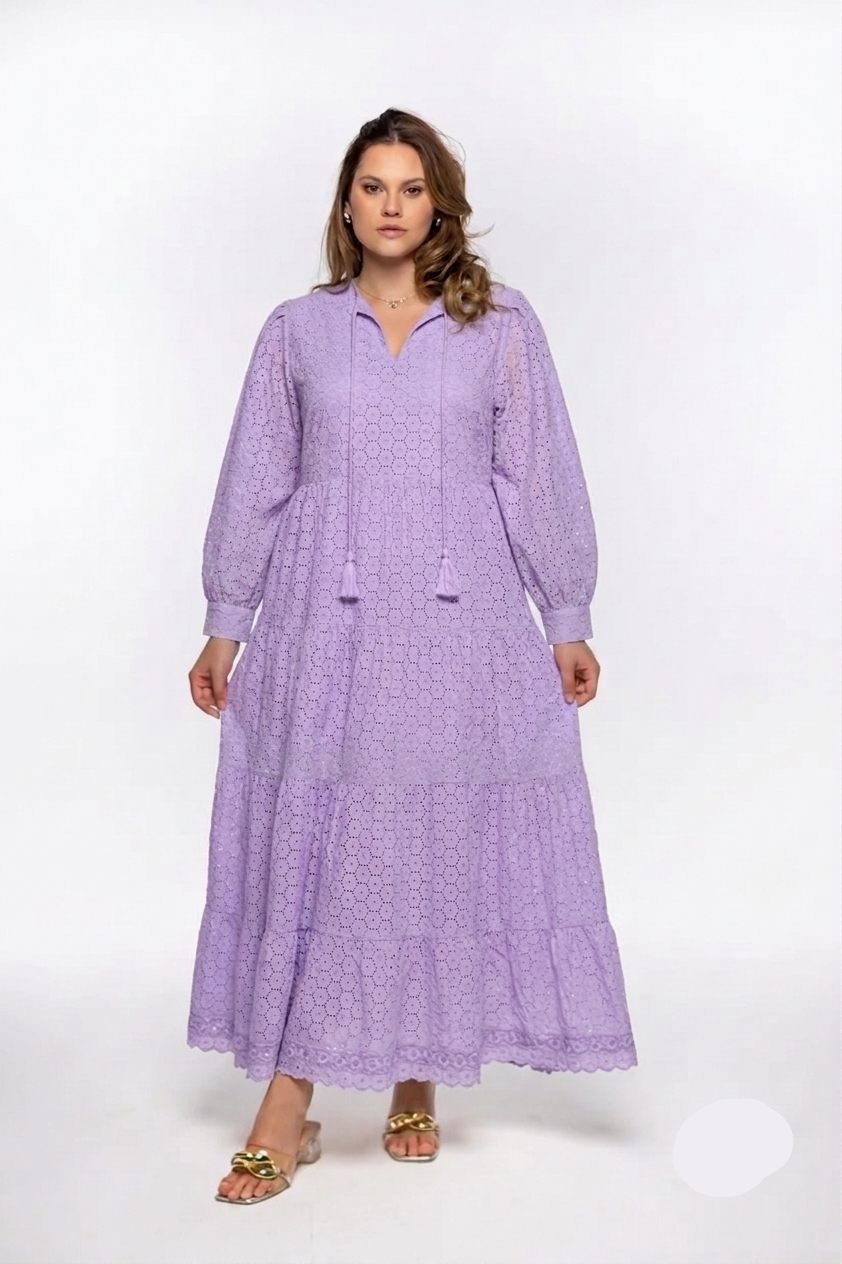VIOLET BREEZE EYELET MAXI DRESS