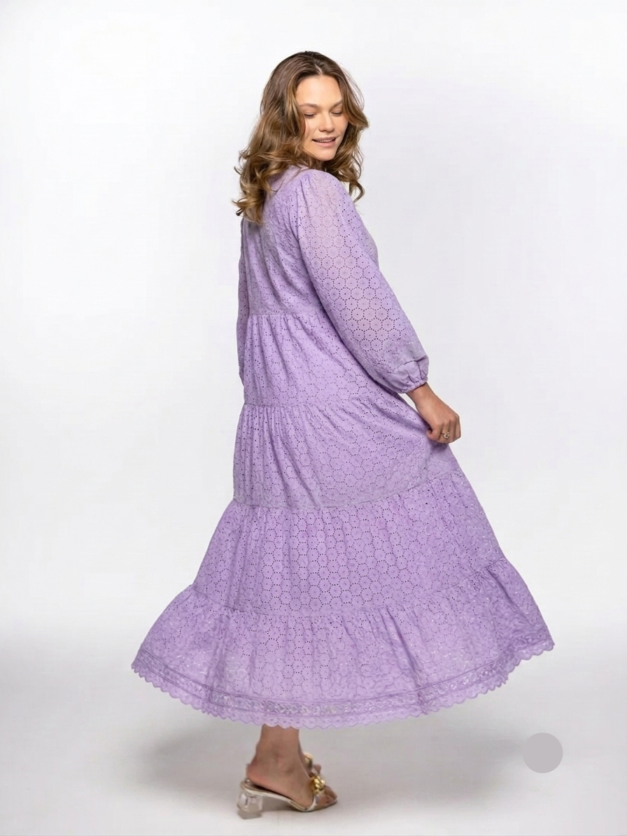 VIOLET BREEZE EYELET MAXI DRESS