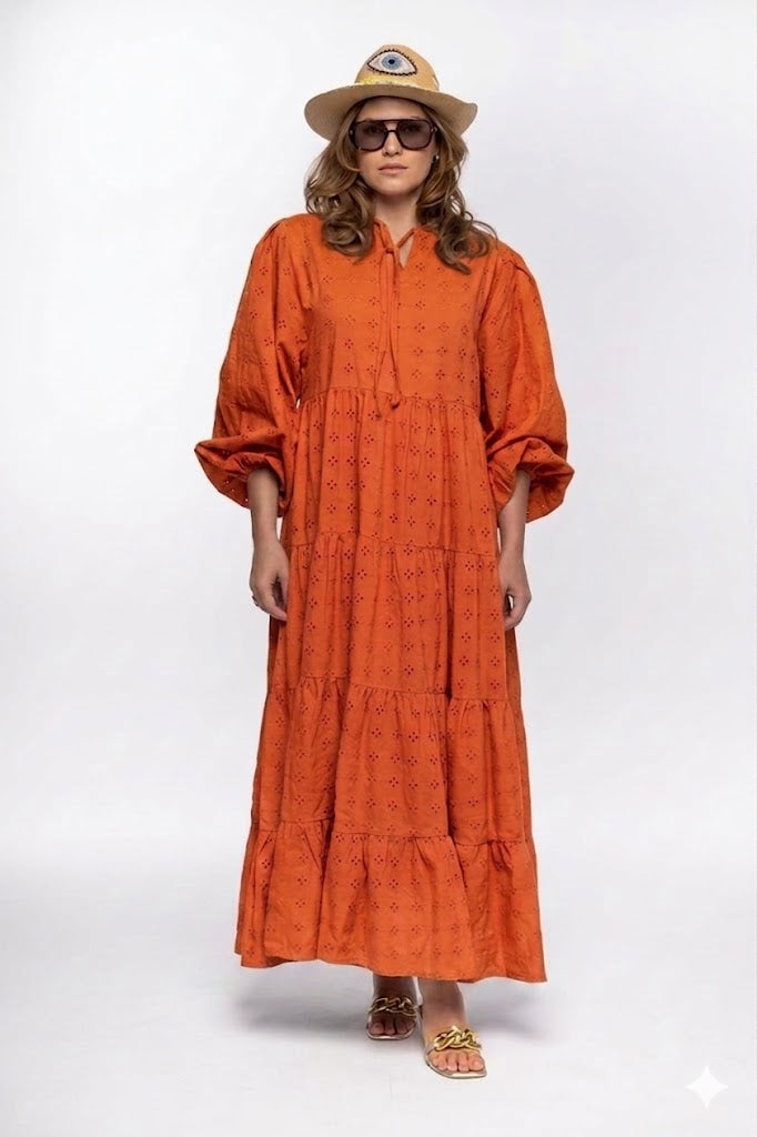 SKY BLOOM EYELET DRESS